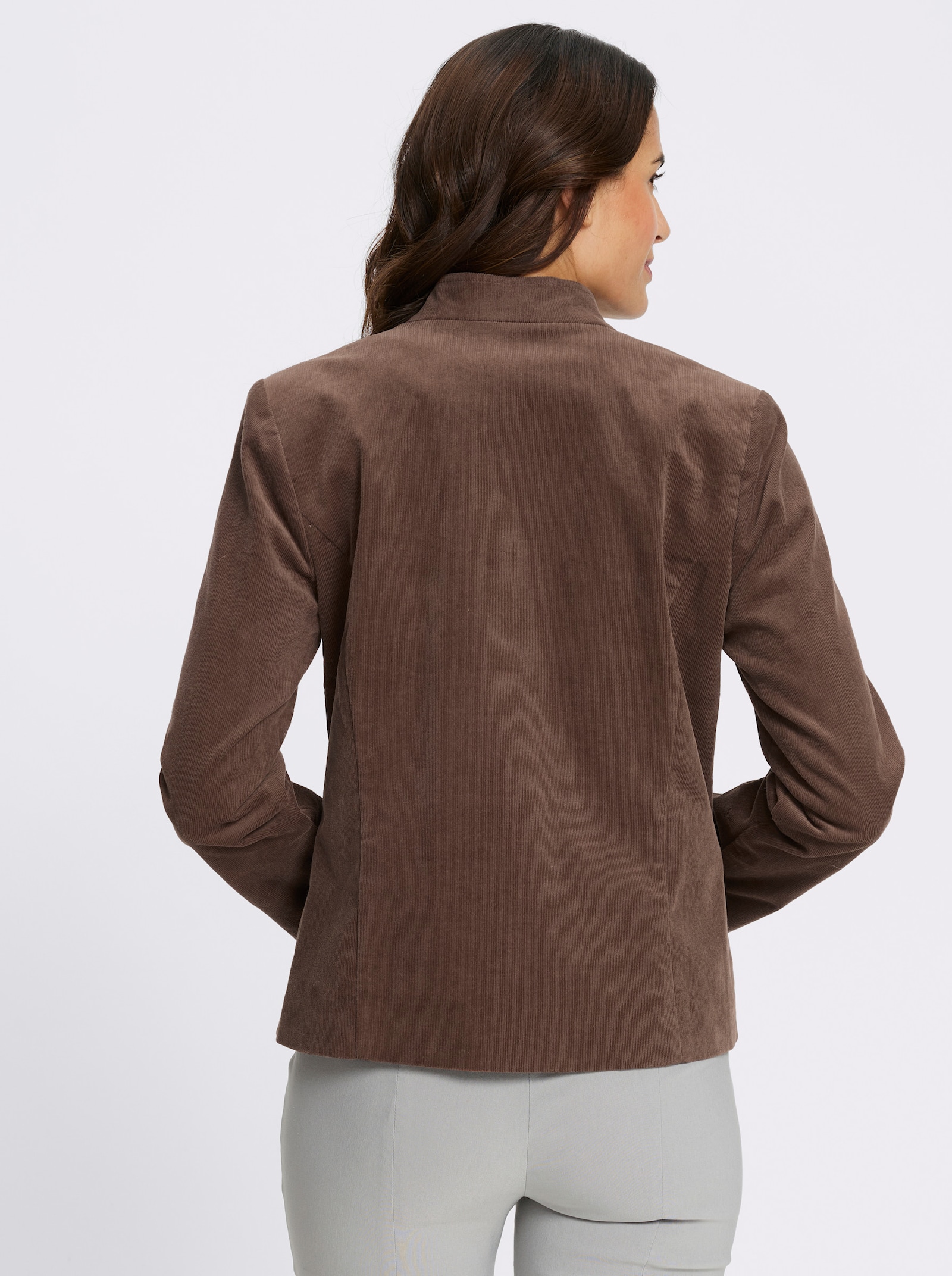 Cordblazer mit Stehkragen - schoko