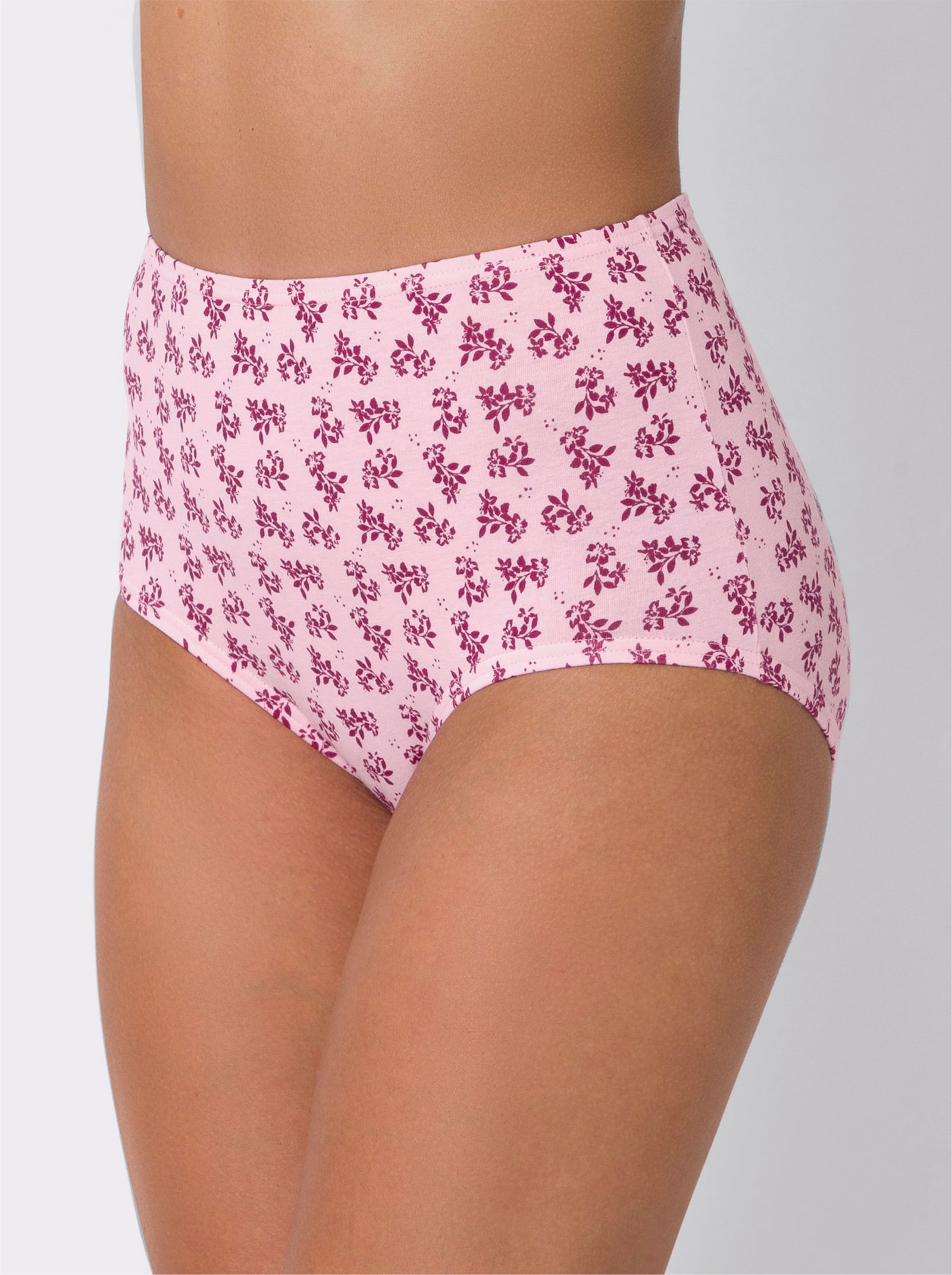 Nohavičky, zvýš.pás, bavln.klin - Hnedofialovo-ružová