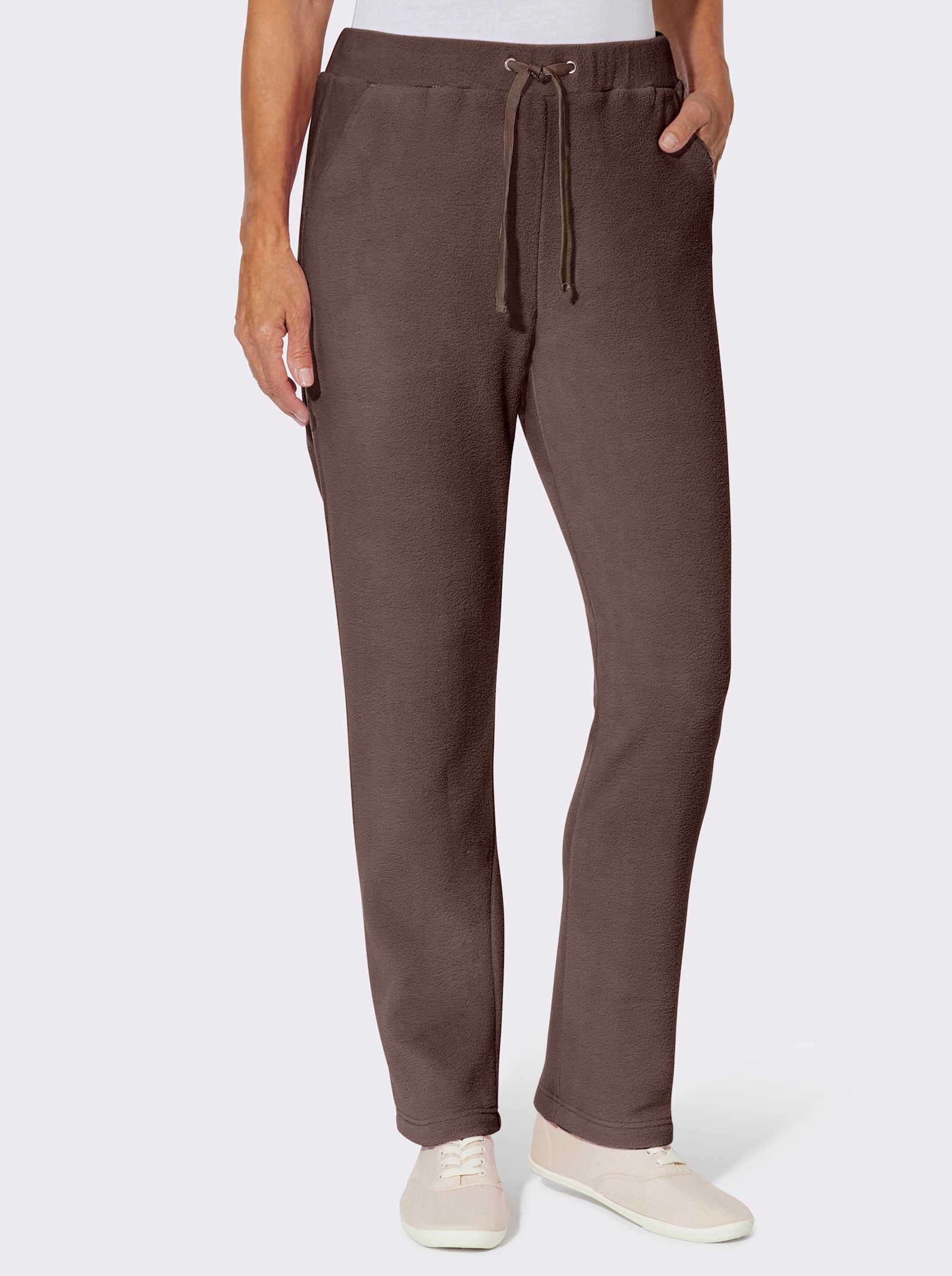 Fleecehose mit Rundum-Dehnbund - schoko