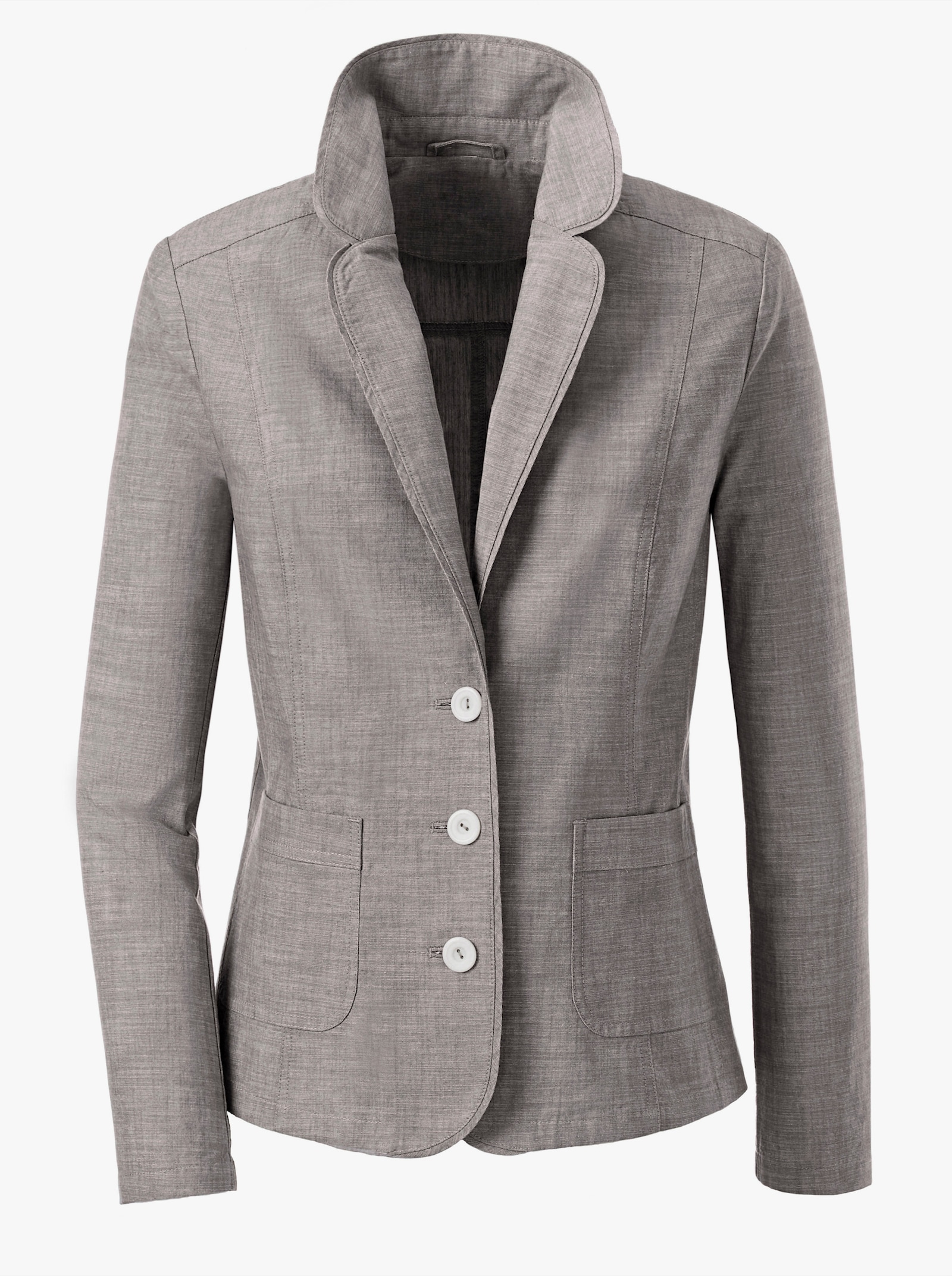 Jackenblazer mit Schulterpolstern - taupe