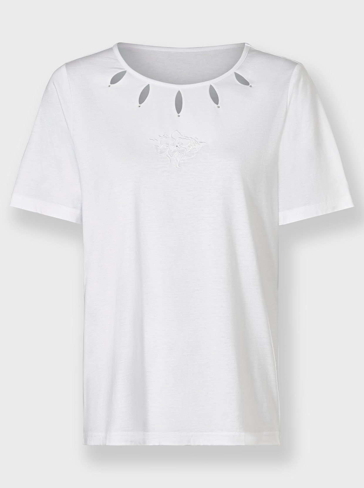 Rundhalsshirt - weiß