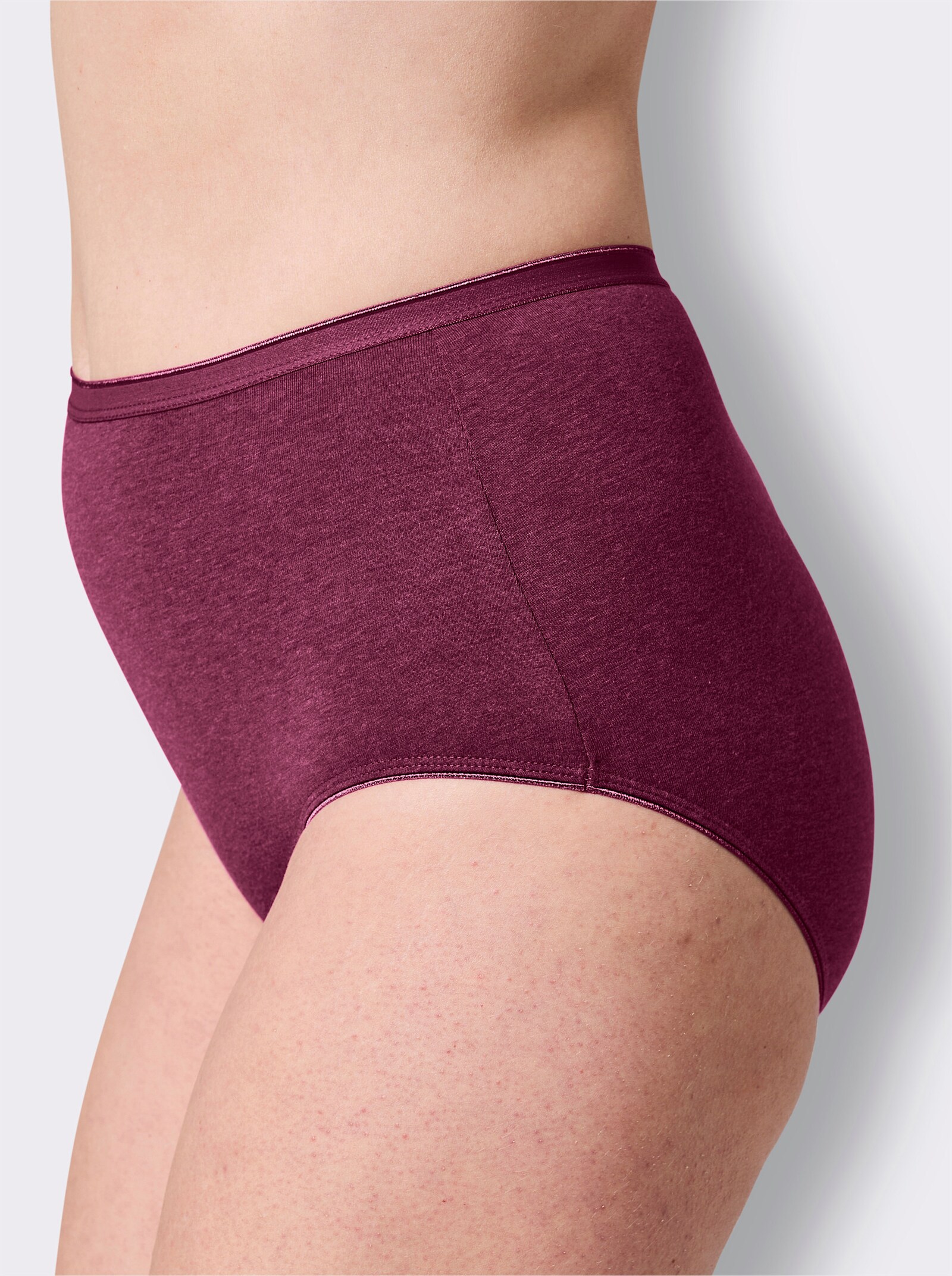 wäschepur Taillenslip - 2x malve-meliert + 2x marine-meliert