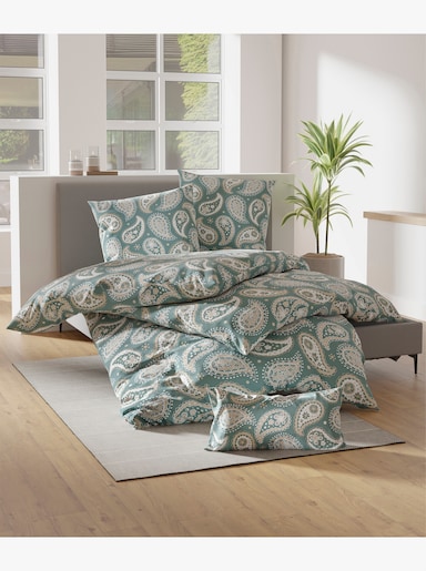 wäschepur Bettwäsche im Paisley-Dessin - jade-sand-bedruckt