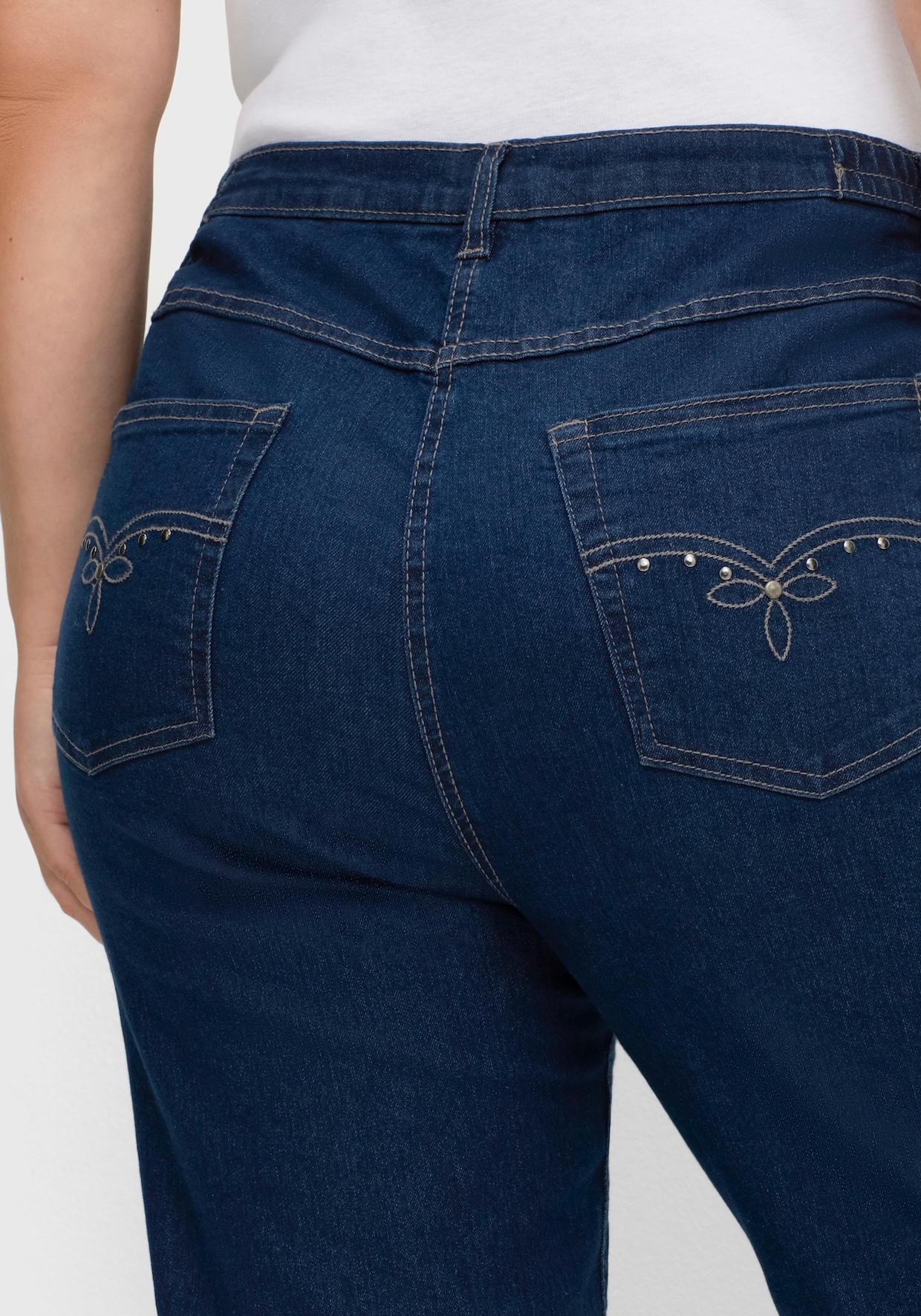 5-Pocket-Jeans mit Stickerei-Motiv - blue-stone-washed