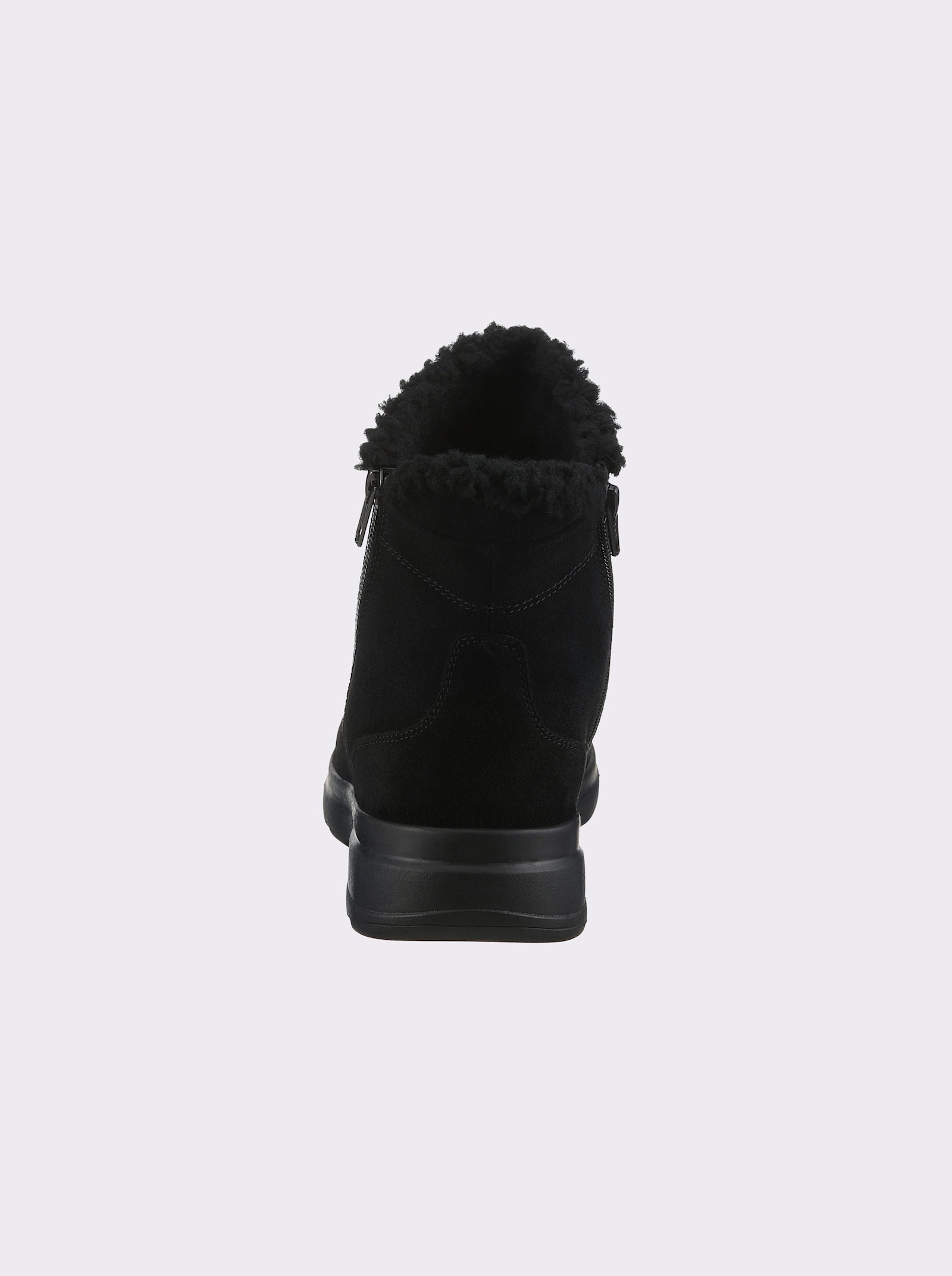 airsoft modern+ Stiefelette mit doppeltem Reißverschluss - schwarz