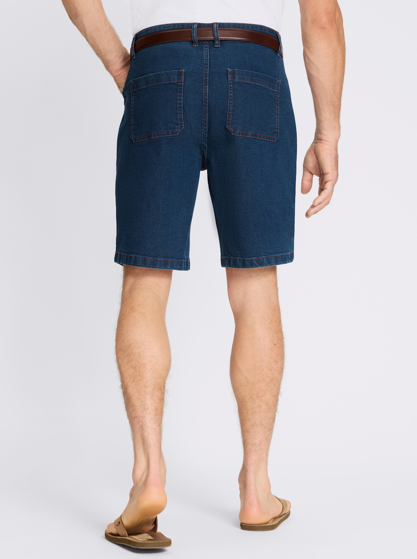 Jeansbermudas mit Kontrastnähten - blue-stone-washed