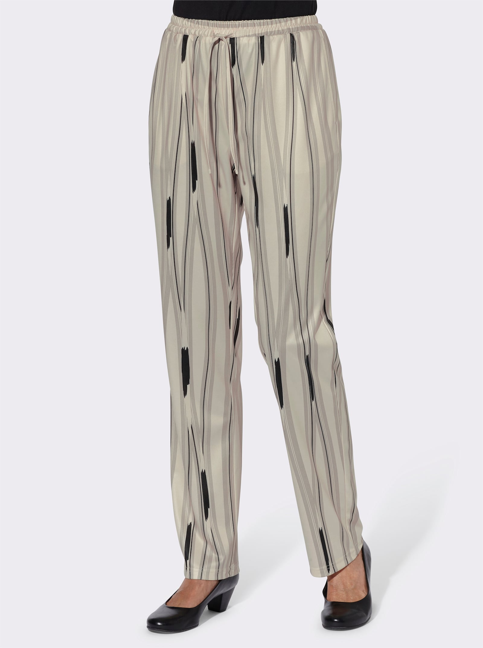 Jerseyhose mit Bindeband - sand-gewellt