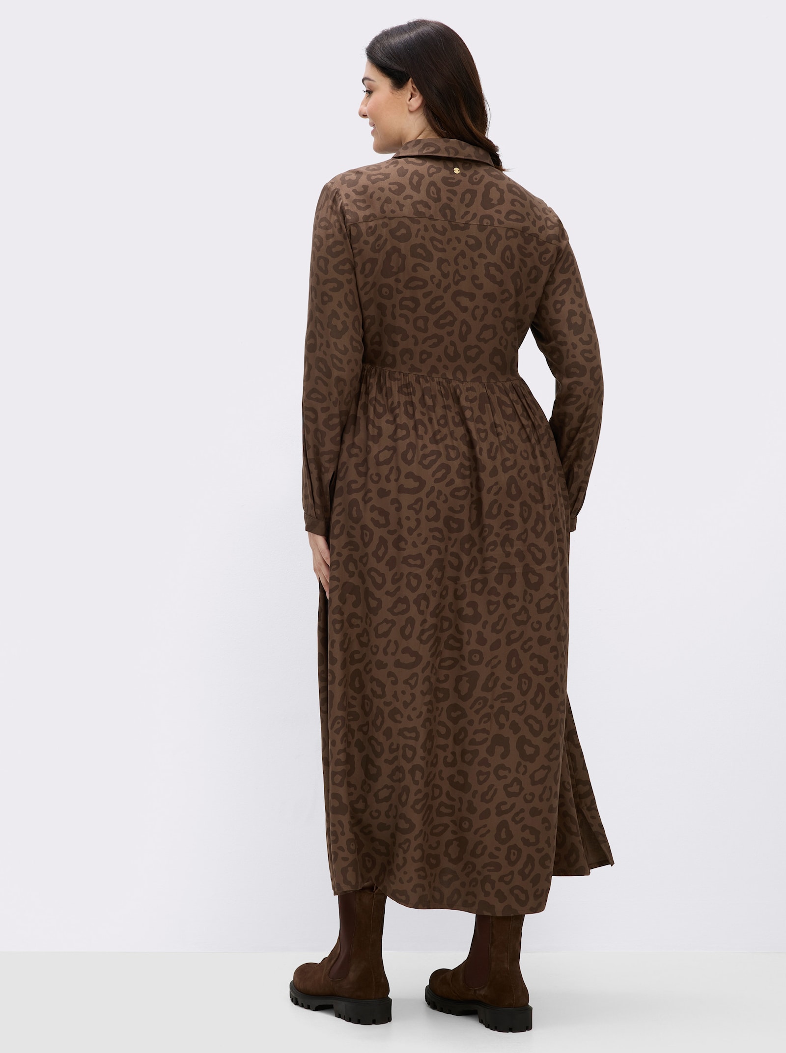 sheego A-Linien-Kleid mit Leoprint - schoko-gemustert