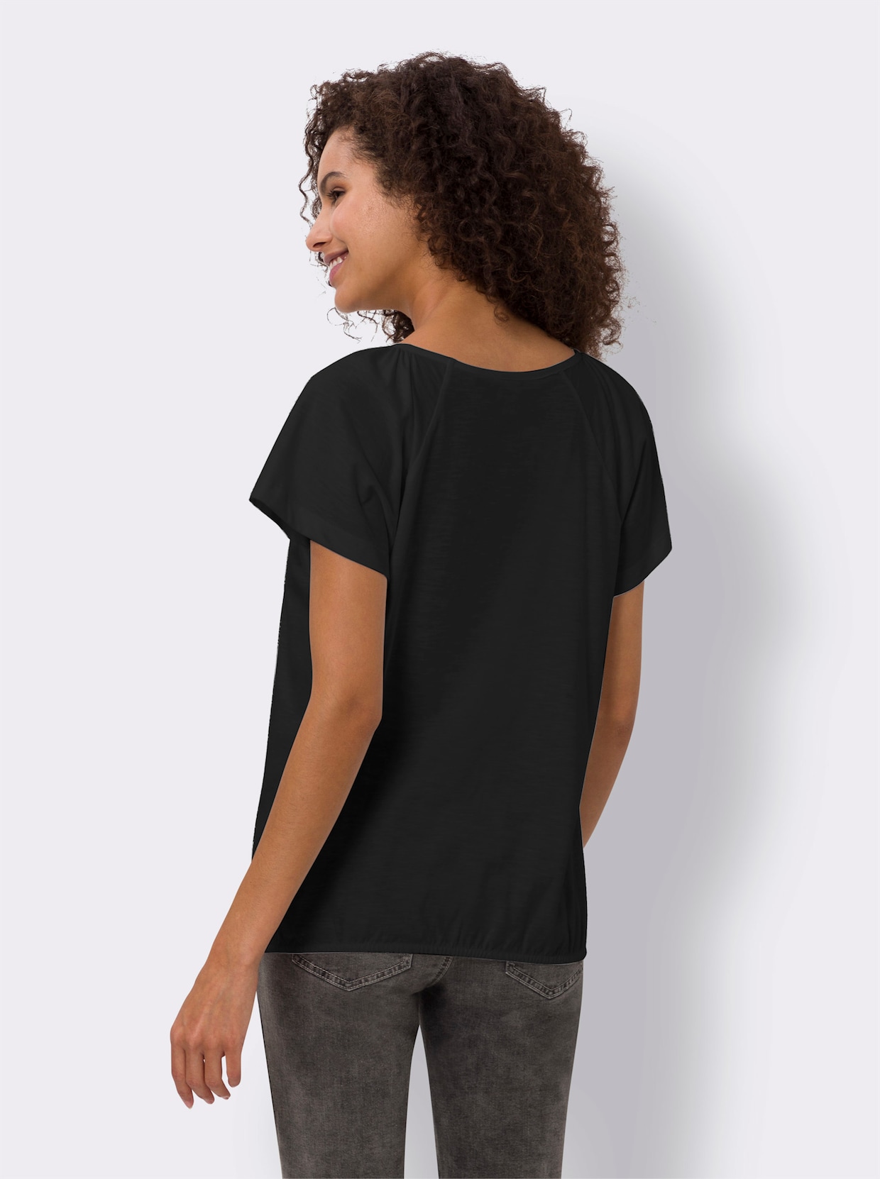 heine Shirt met ronde hals - zwart