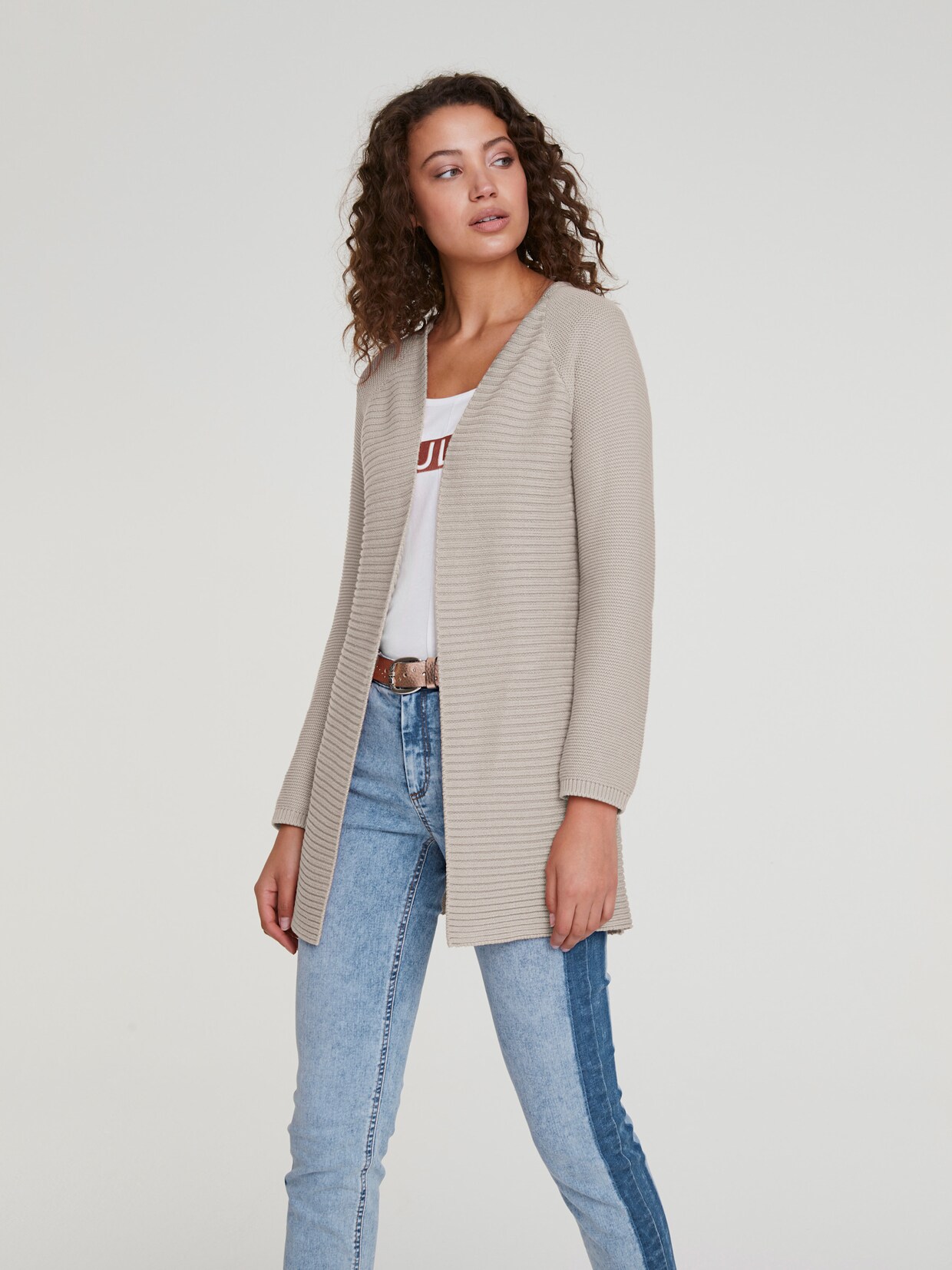 heine veste en tricot - mastic