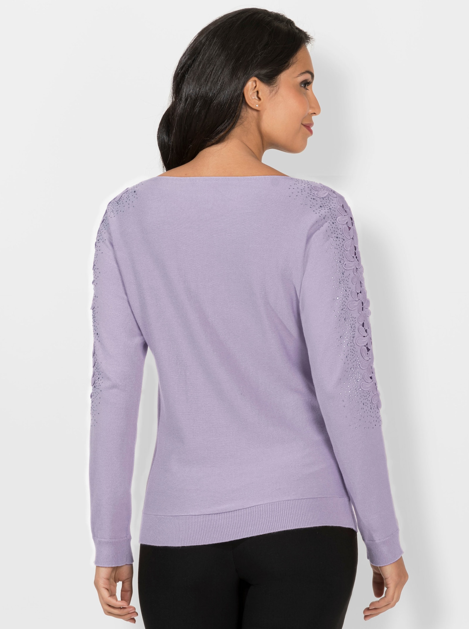 Vleermuistrui met glittersteentjes - lila