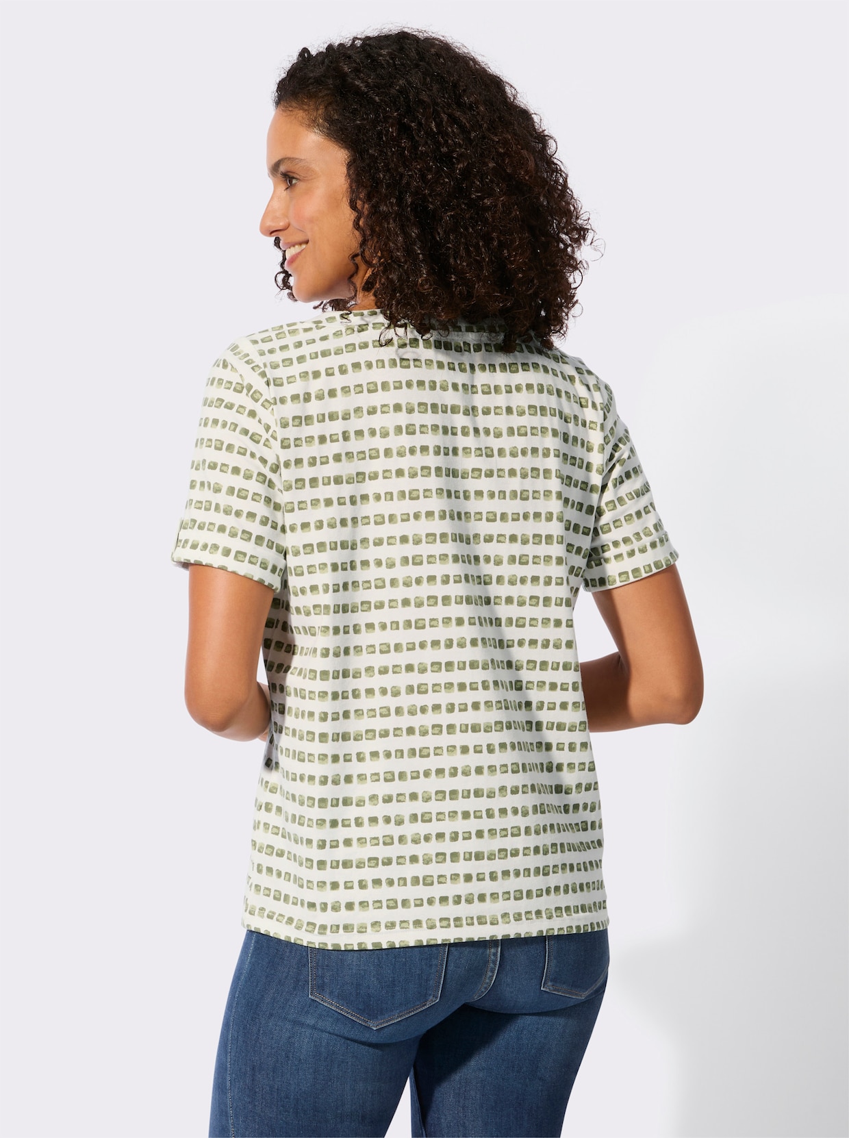 Print-Shirt - khaki-ecru-bedruckt