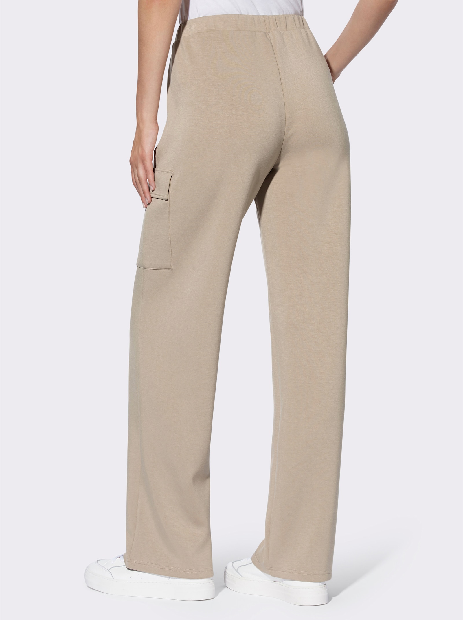 heine Pantalon en jersey avec poches cargo plaquées - beige