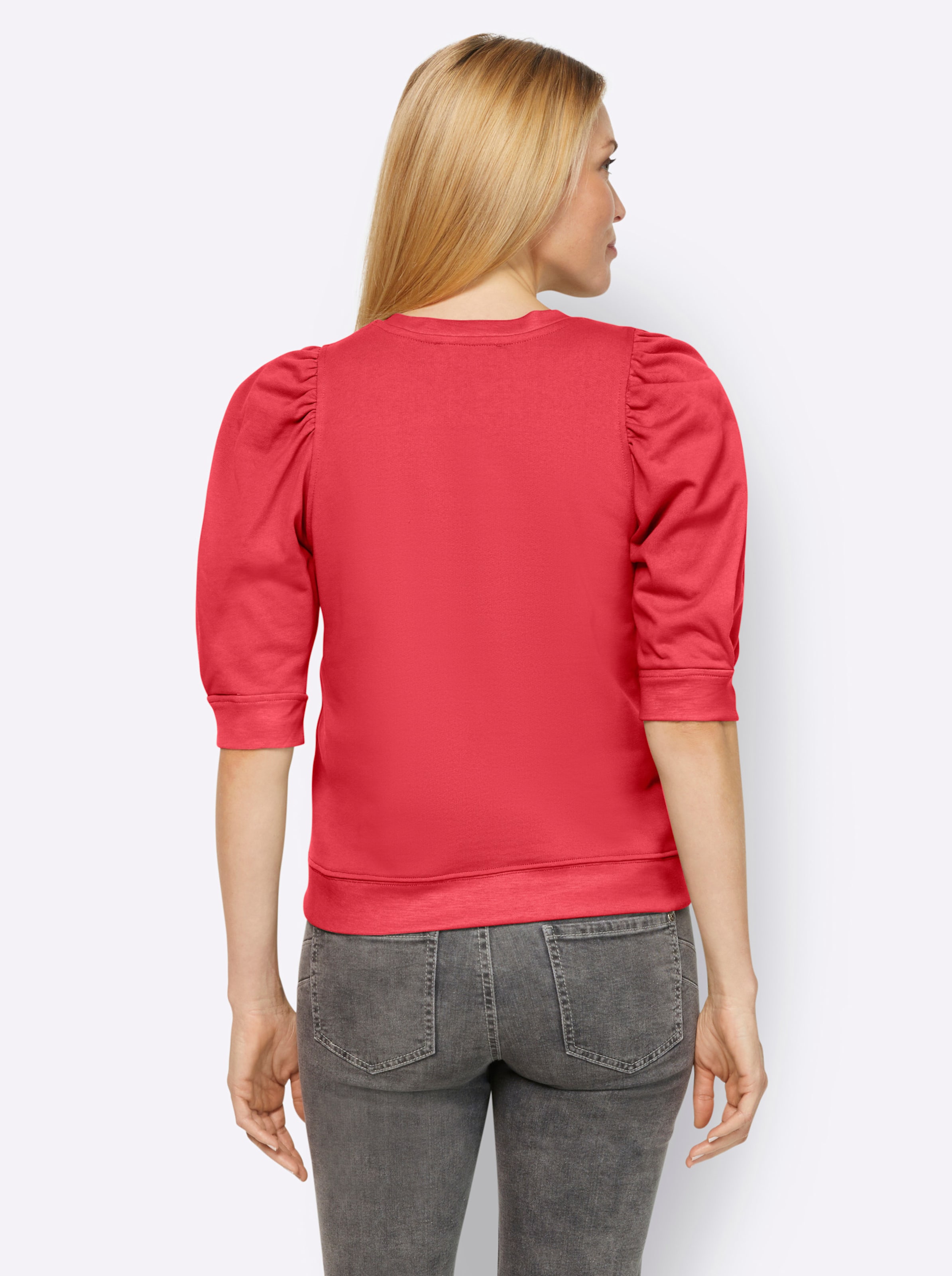 Rundhals Shirt günstig Kaufen-Sweatshirt in hummer von heine. Sweatshirt in hummer von heine <![CDATA[Sweatshirt Femininer Casual-Look mit modischen 3/4-Puffärmeln. Mit Rundhalsausschnitt und Bündchen an Saum- und Armabschluss. Unterstützt die Initiative Cotton made in Africa.]]>. 