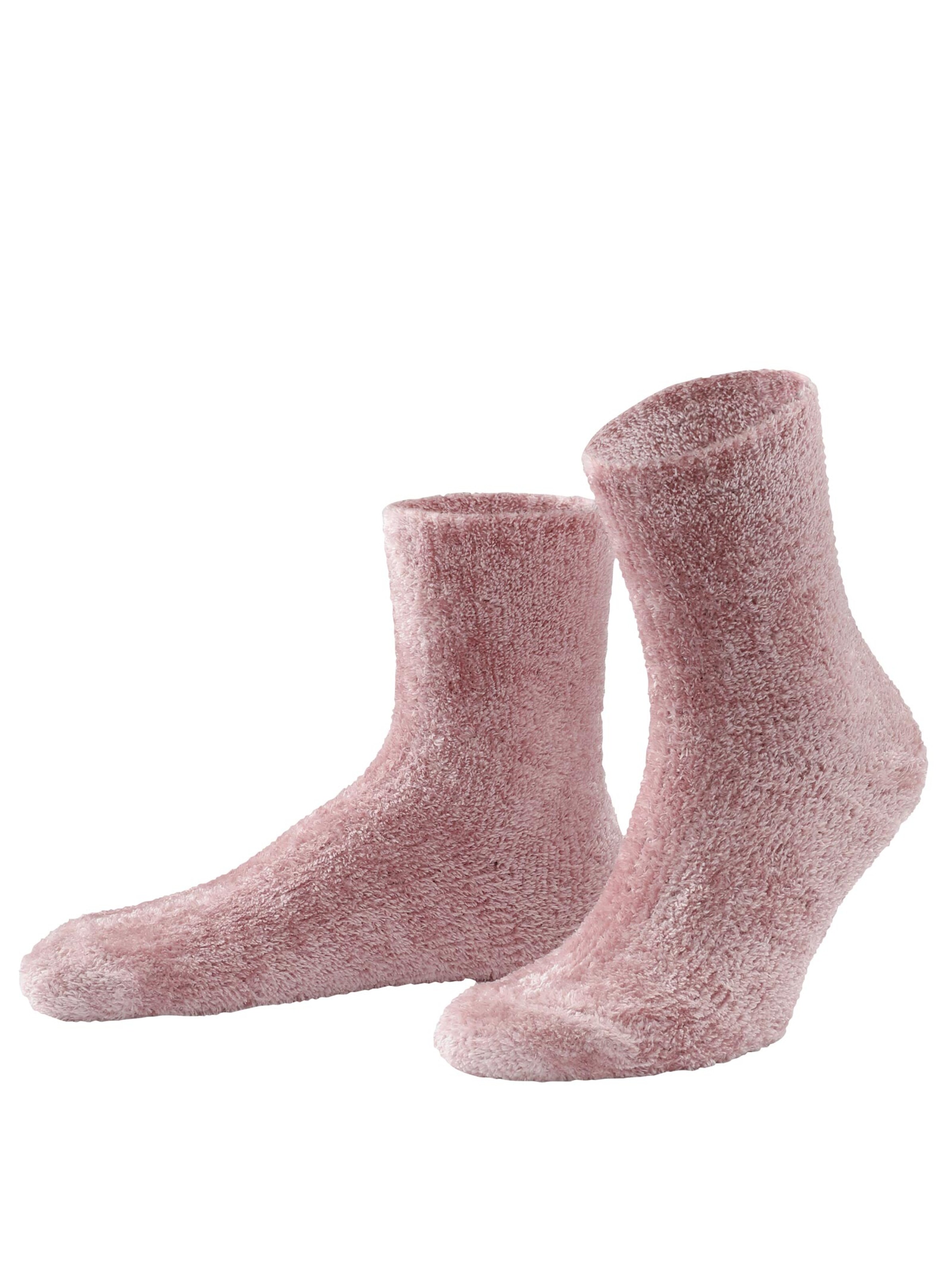 Kuschelsocken - ecru + altrosé