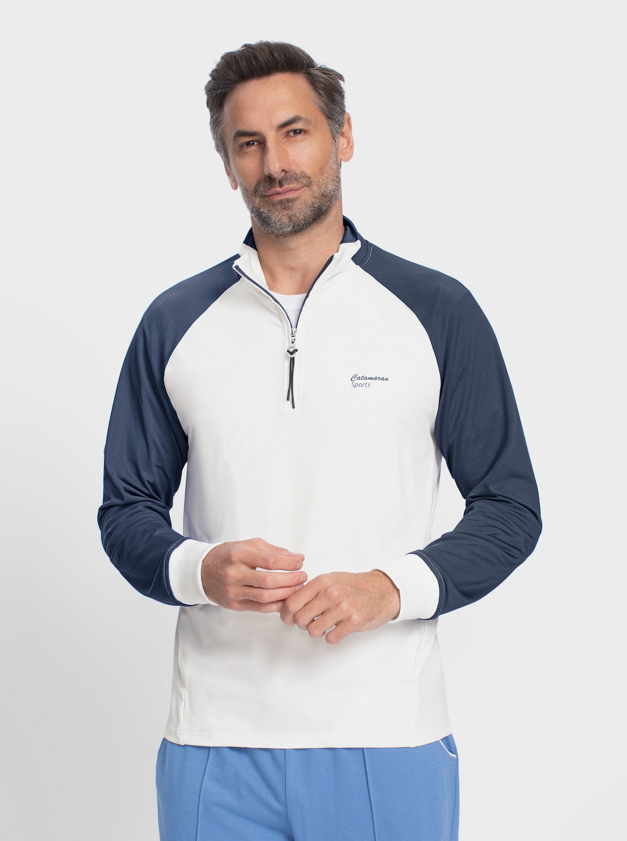 Catamaran Sports Sweatshirt - ecru-dunkelblau