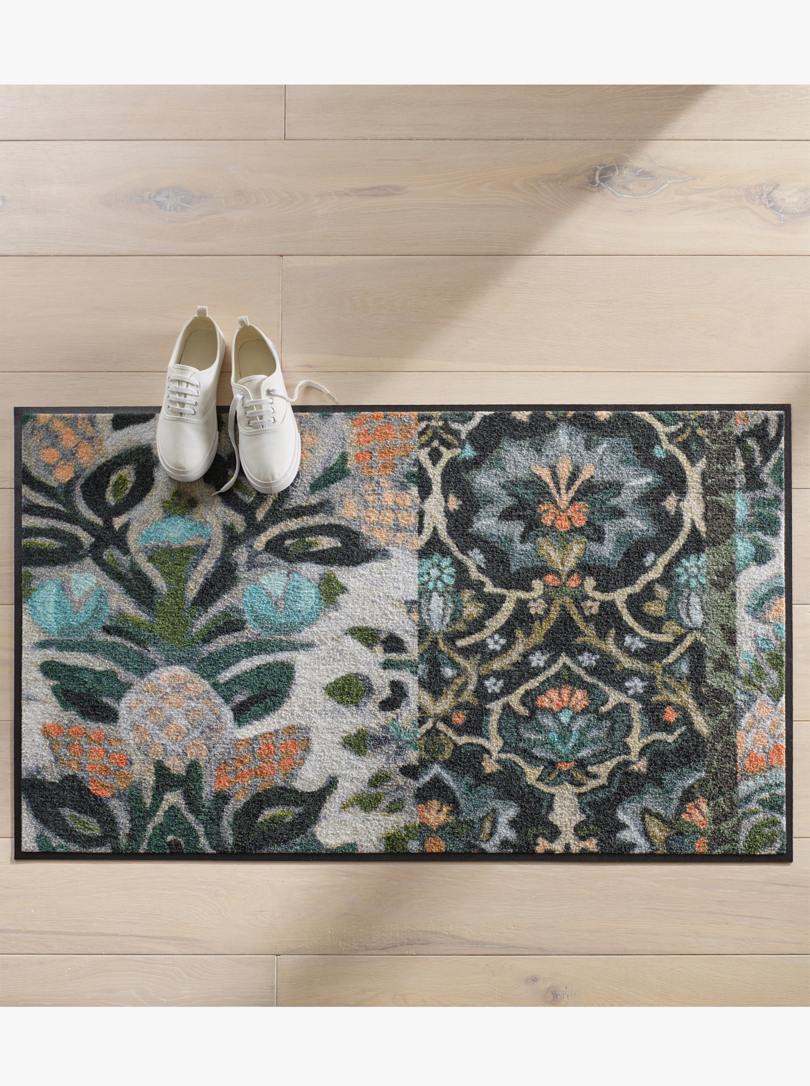 wash+dry by Kleen-Tex Fußmatte - petrol-apricot-bedruckt