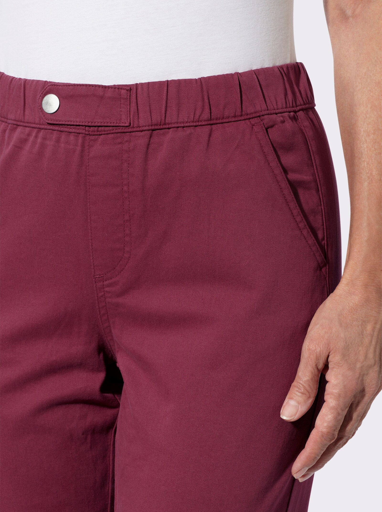 Schlupfjeans mit 2 Taschen vorne - bordeaux