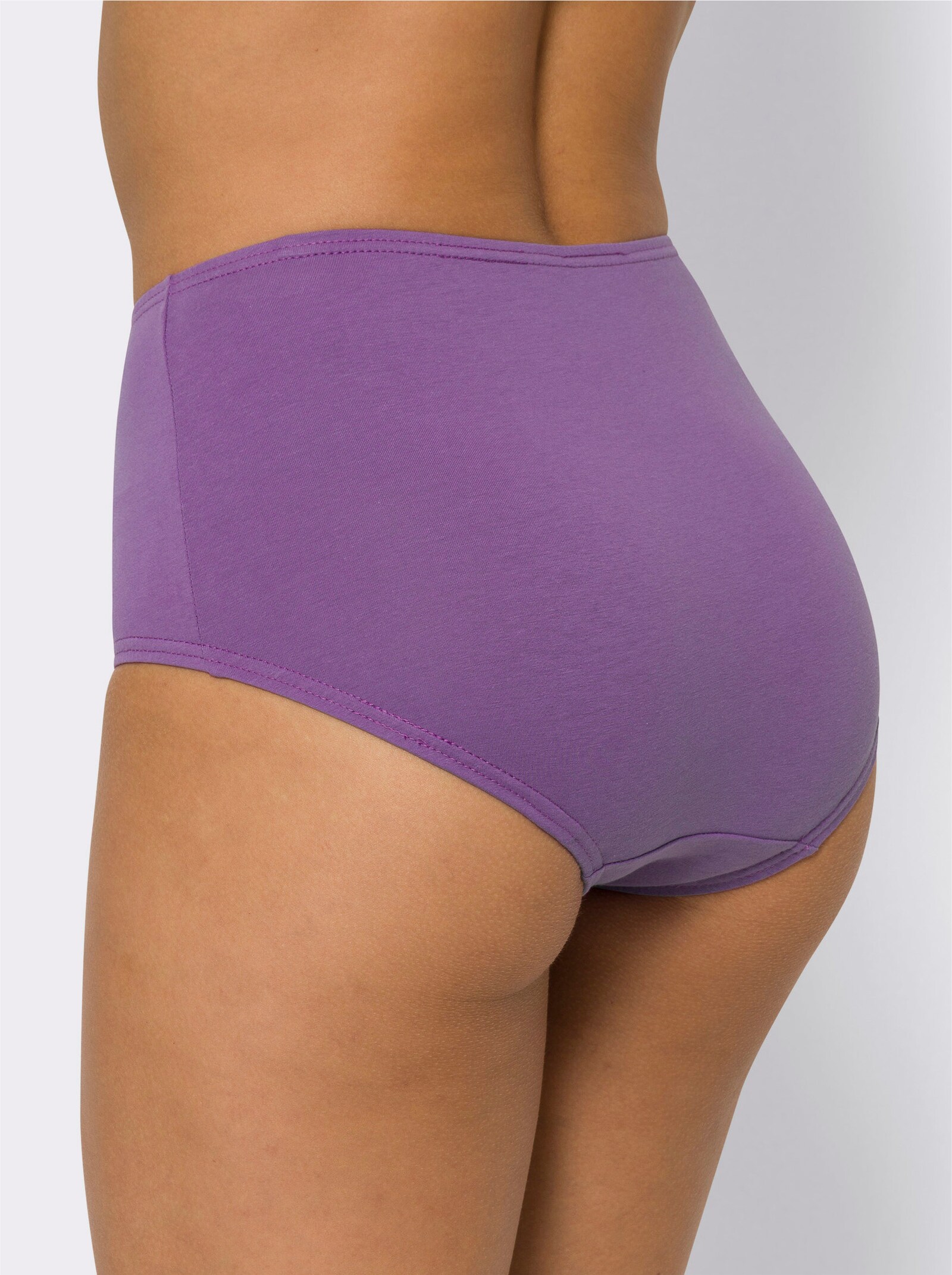 Taillenslip mit Blütenmotiv - marine + weiß + lila