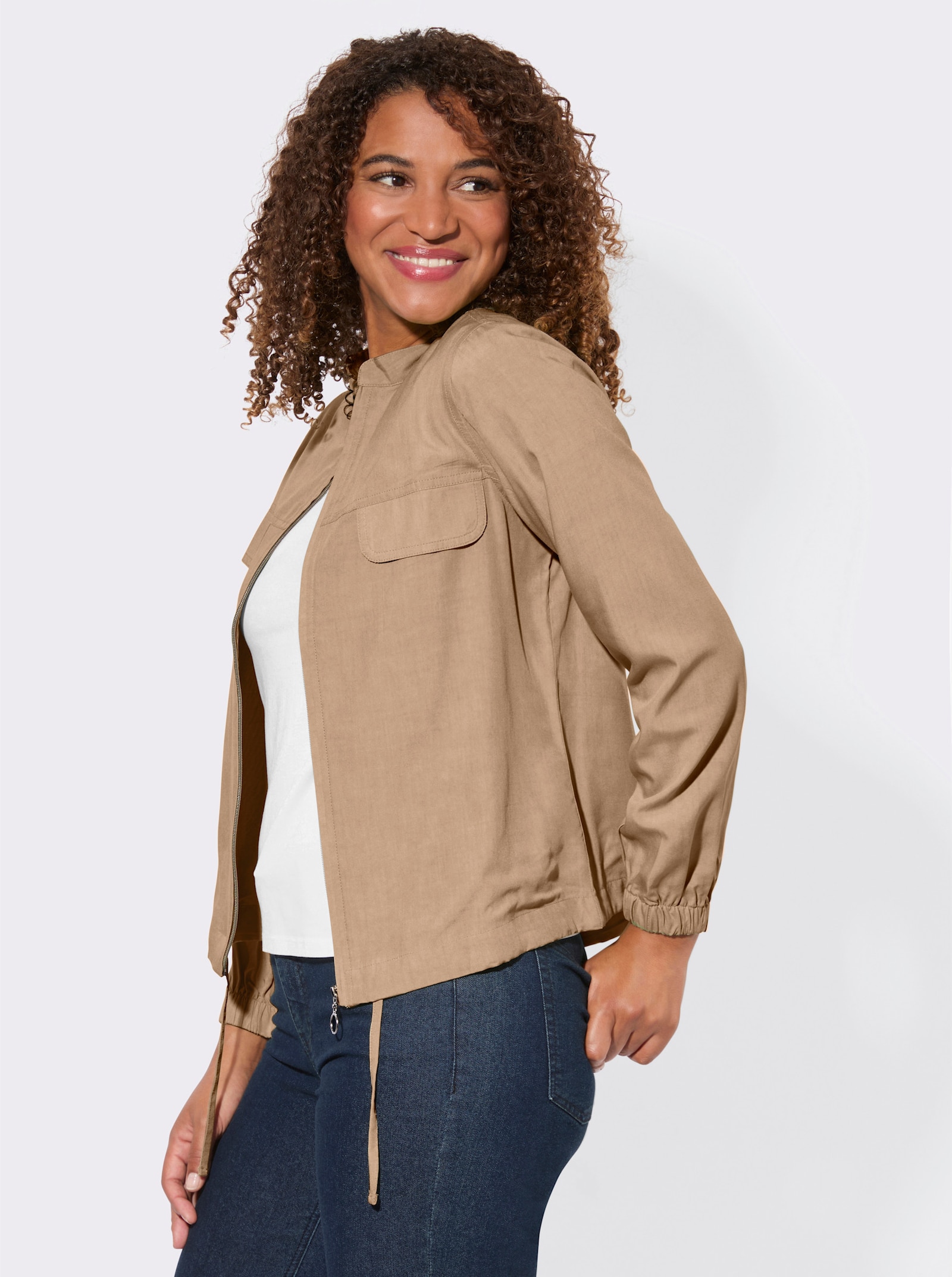 Blusenjacke in Oversize-Form - camel