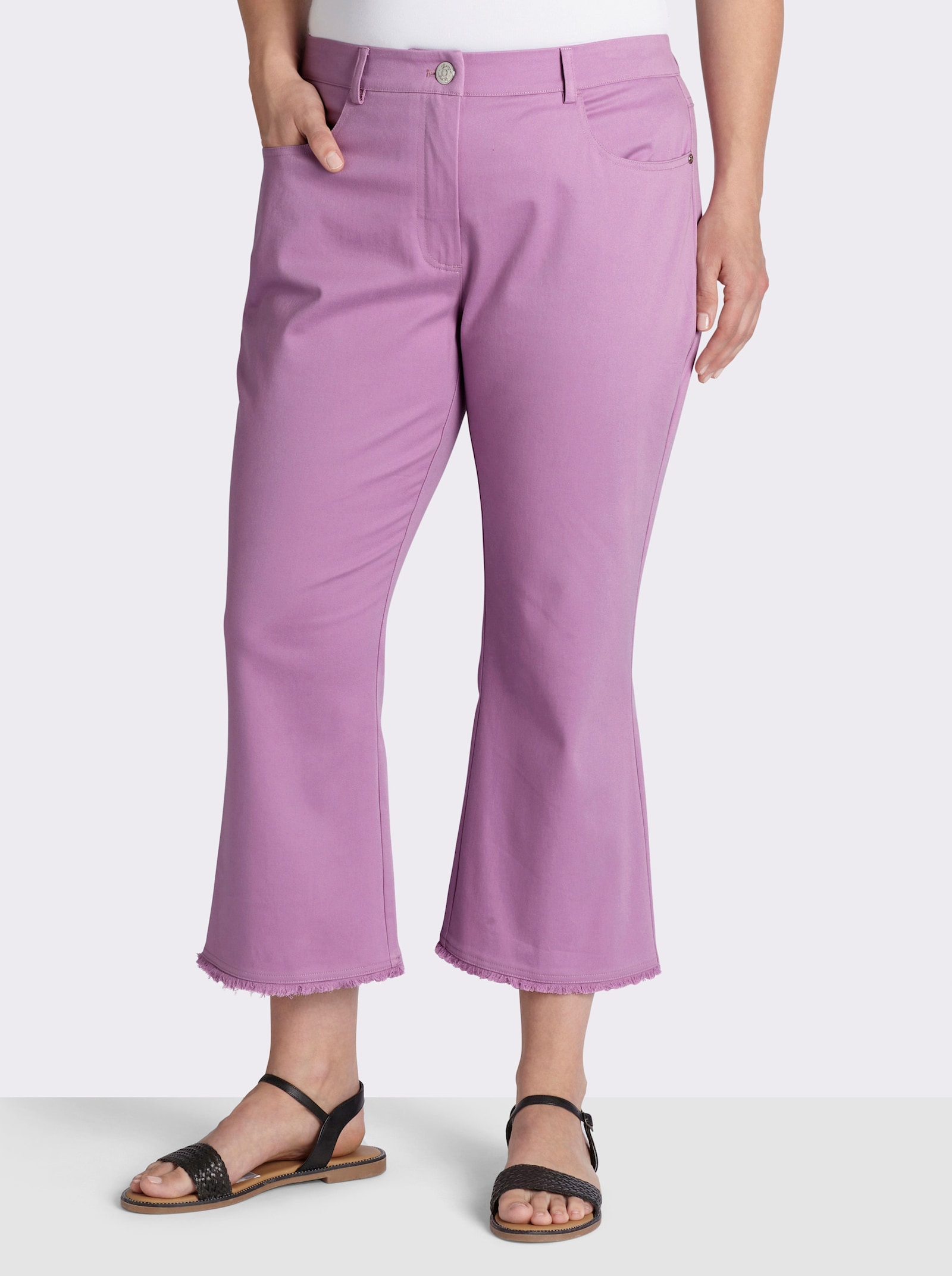 sheego 7/8-broek in licht bootcut-model - orchidee