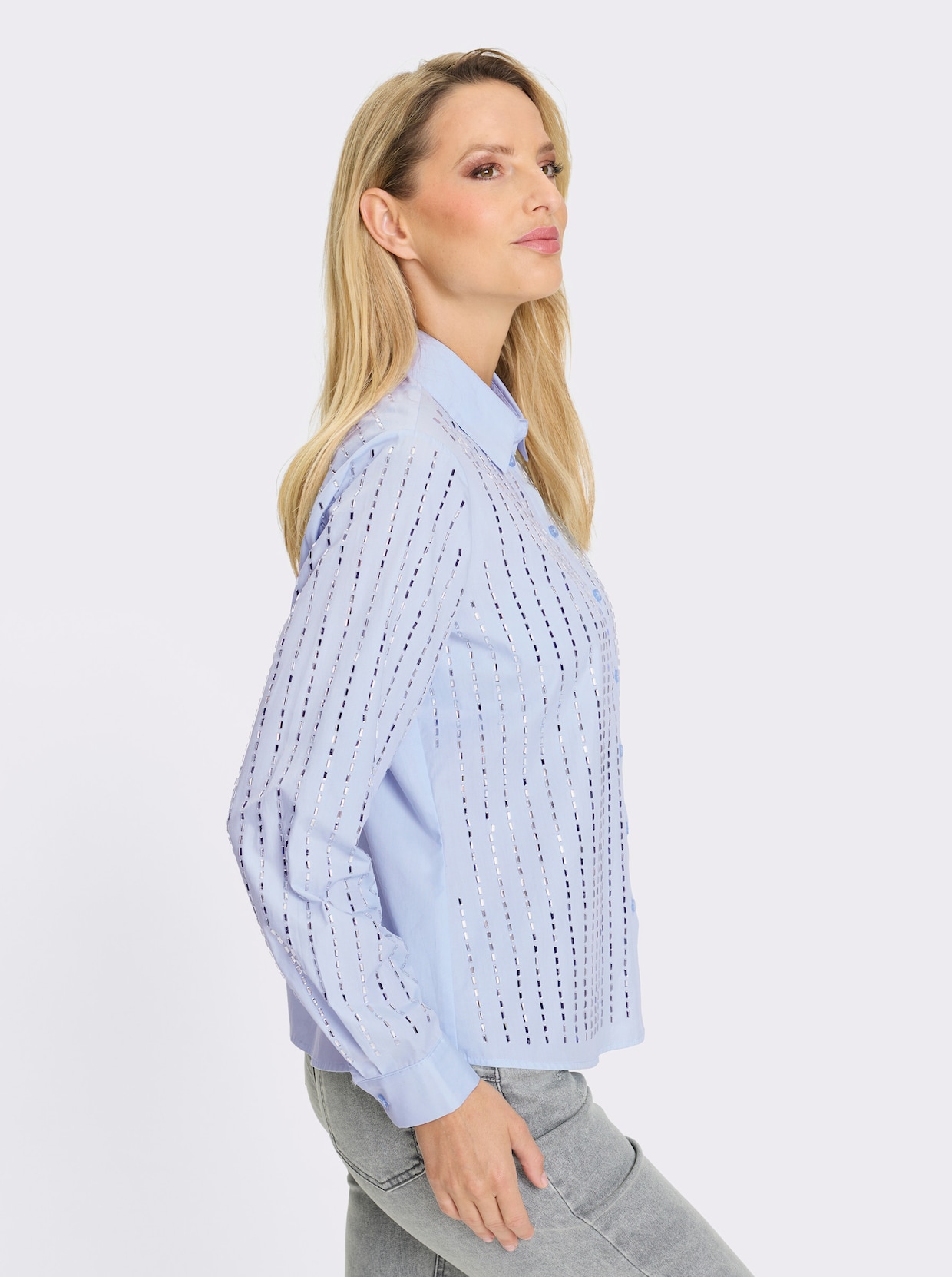 heine Baumwollbluse - hellblau