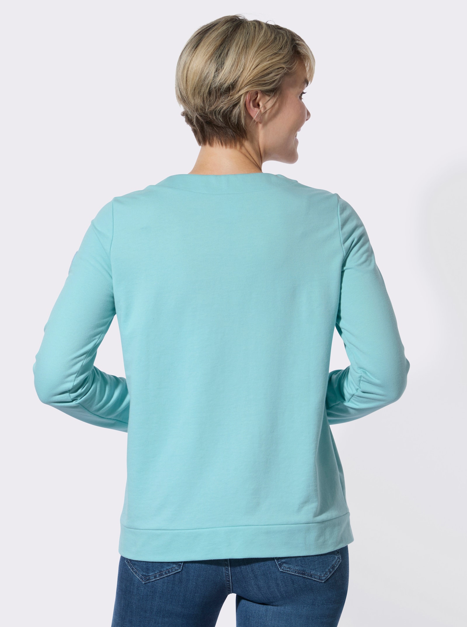 Sweatshirt mit Bindeband - mint