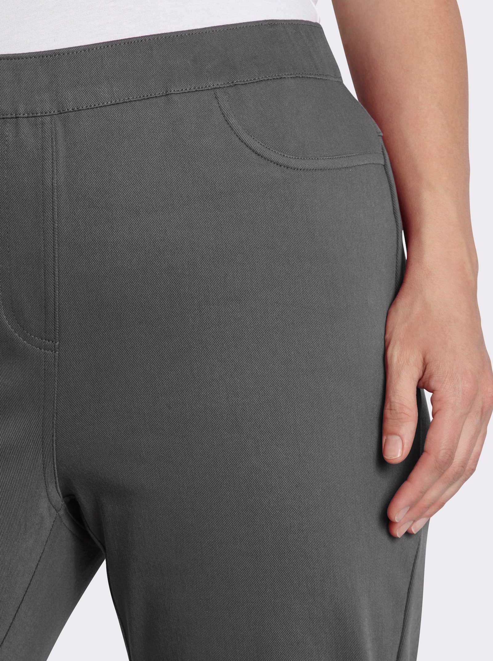 Schlupfhose mit Dehnbund - anthrazit