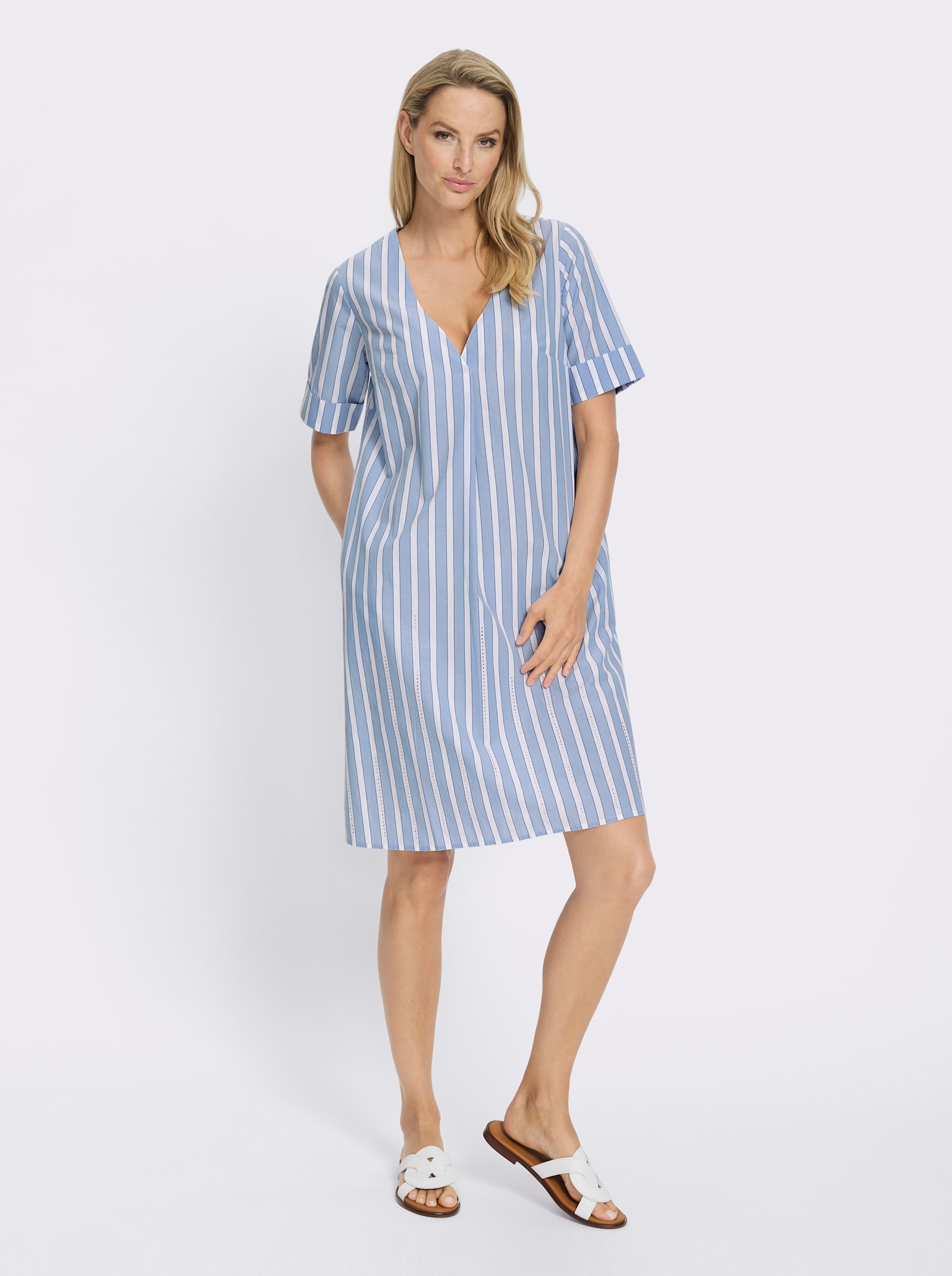 heine Robe imprimée rayée - bleu glacier-bleu jean à rayures