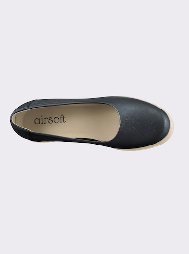 airsoft modern+ Slipper mit Profil-Sohle - marine-meliert