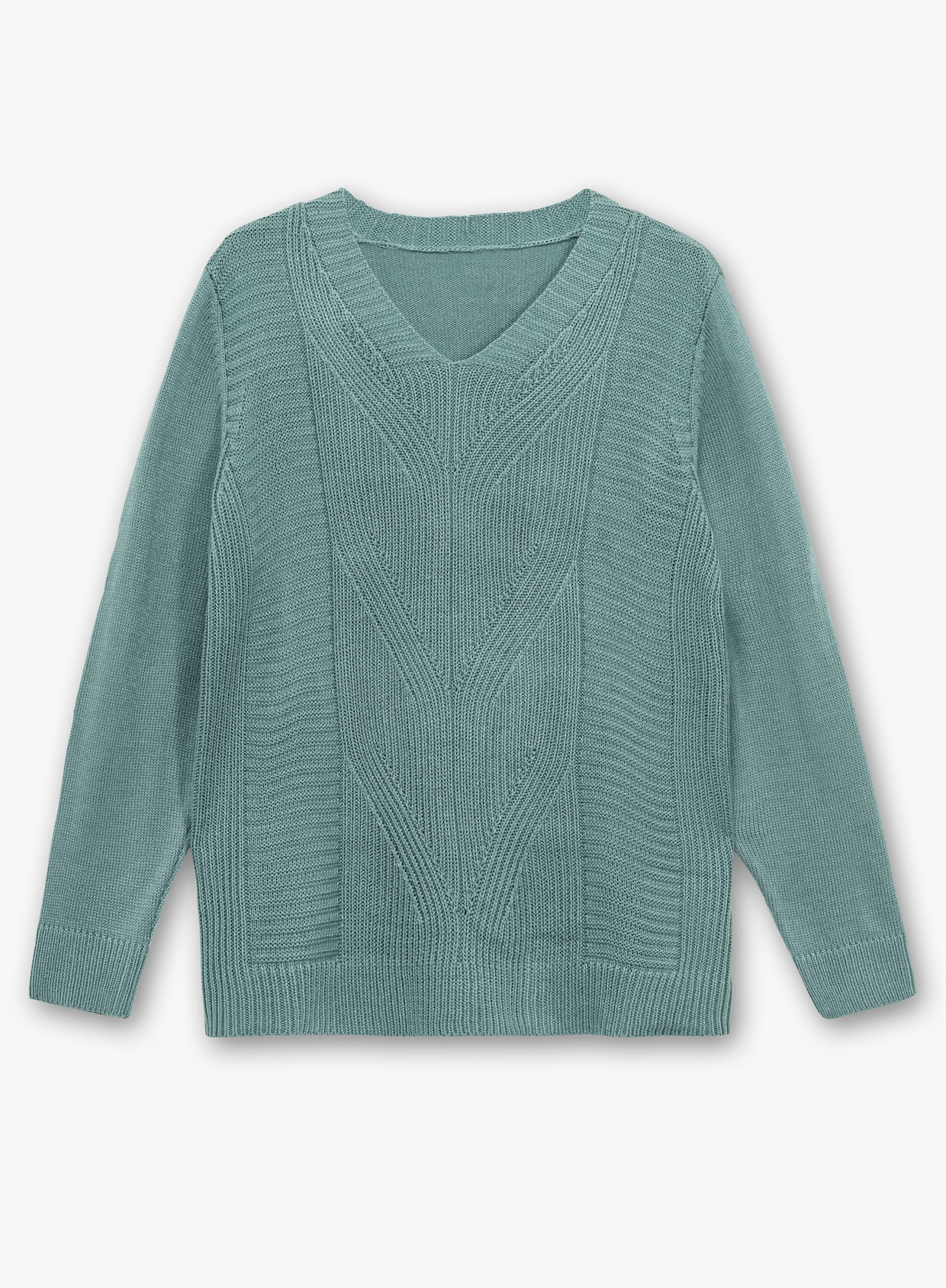 Langarm-Pullover - jade