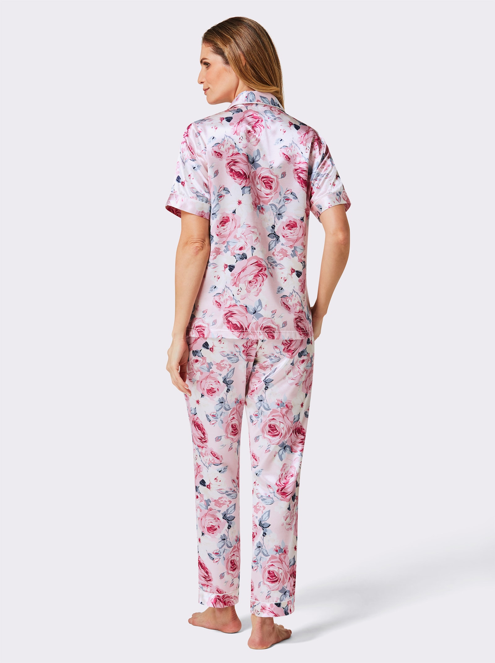 wäschepur Pyjama - lichtroze/malve bedrukt