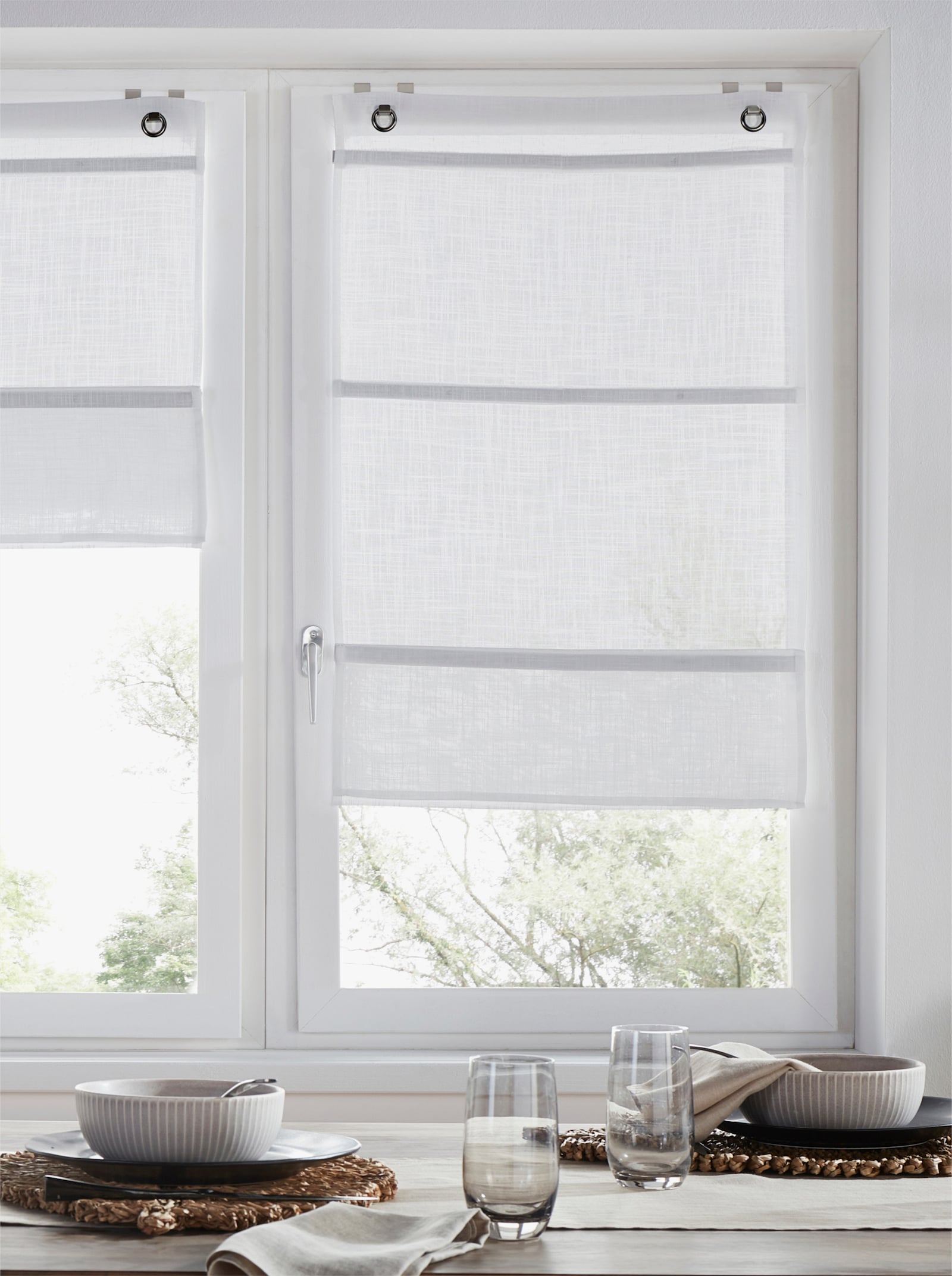 heine home Magnetisch rolgordijn - wit