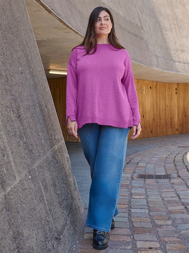 sheego Lurex-Pullover in weiter A-Linie - erika