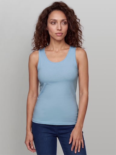 heine Shirttop mit Leinen - hellblau