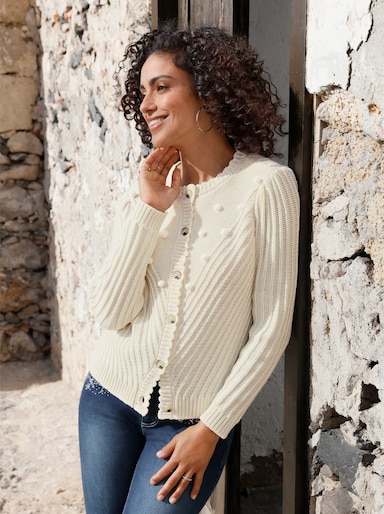 Strickjacke im Landhaus-Stil - champagner