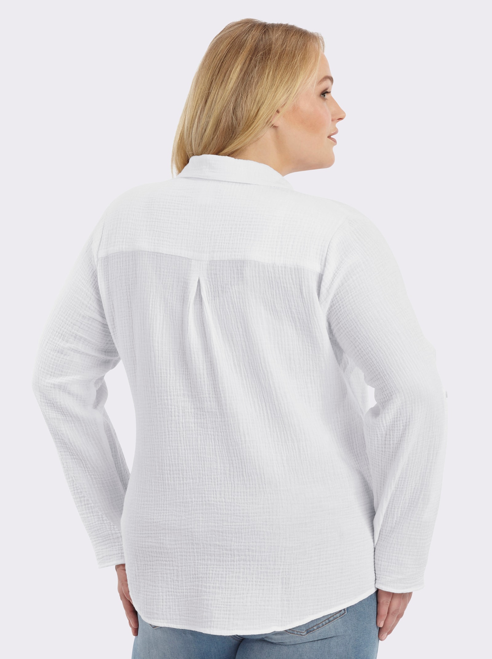 Hemdbluse mit Reverskragen - weiß