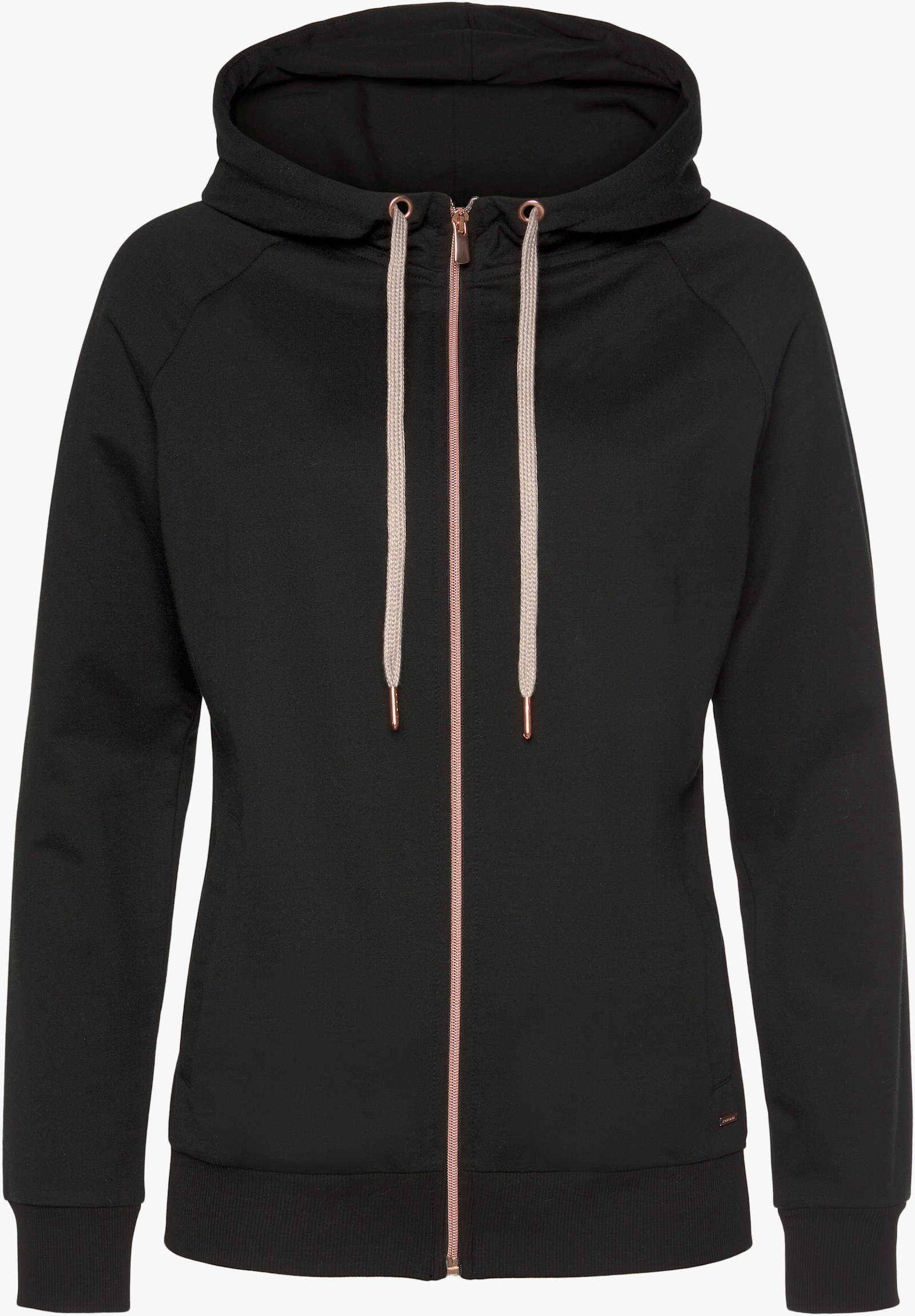 LASCANA Sweatvest met capuchon - zwart