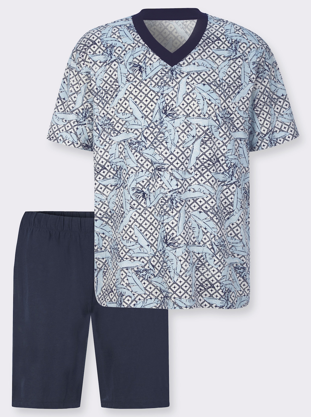 Shorty - eisblau-marine-bedruckt