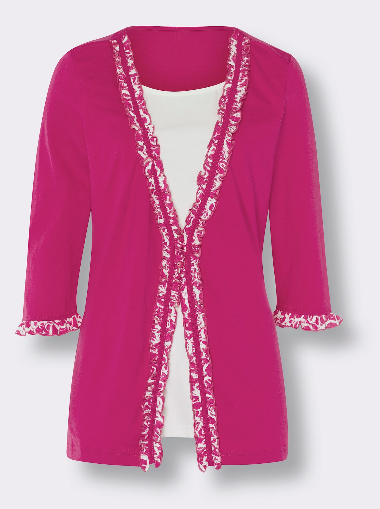 2-in-1-Shirt - fuchsia-ecru