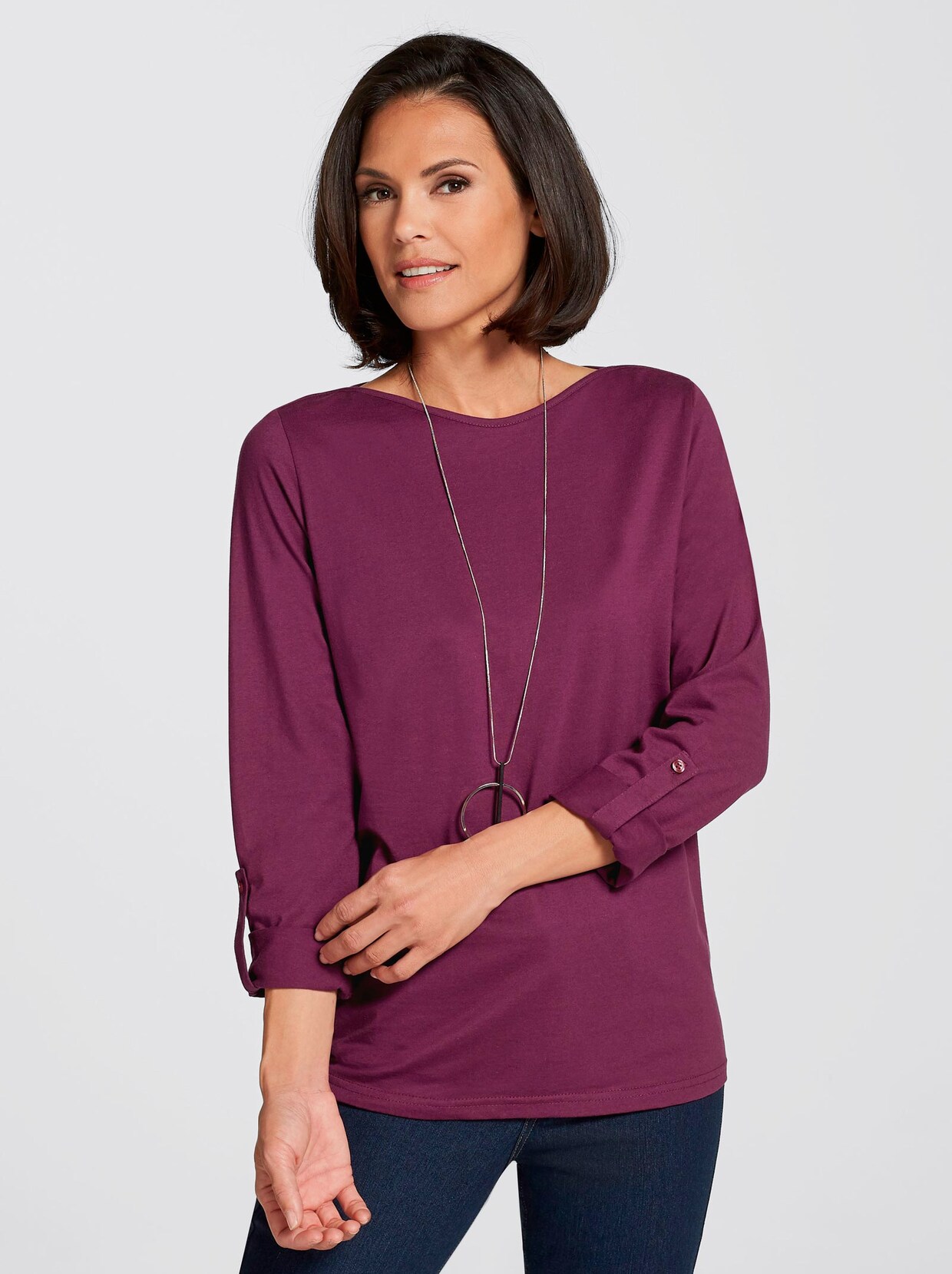 Shirt met lange mouwen - braamrood