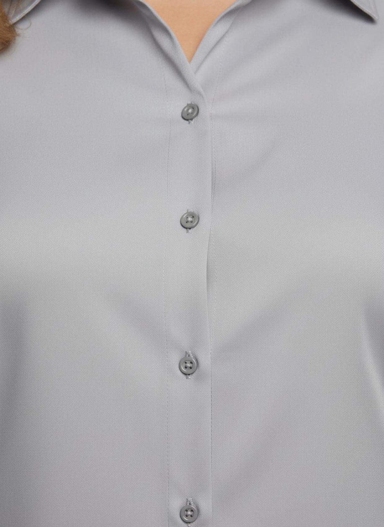 Hemdbluse mit 3/4-Ärmeln - silbergrau