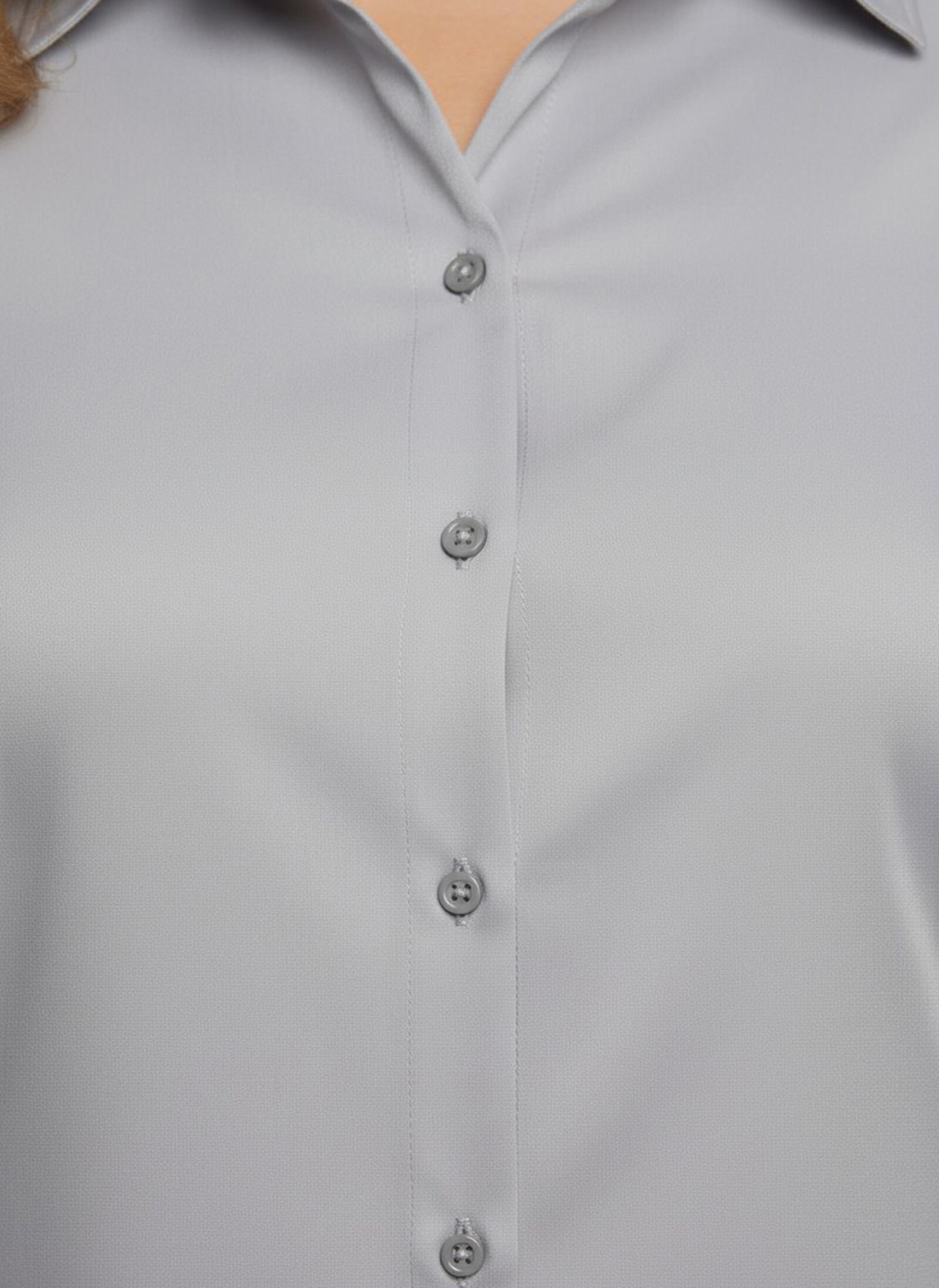 Hemdbluse mit 3/4-Ärmeln - silbergrau