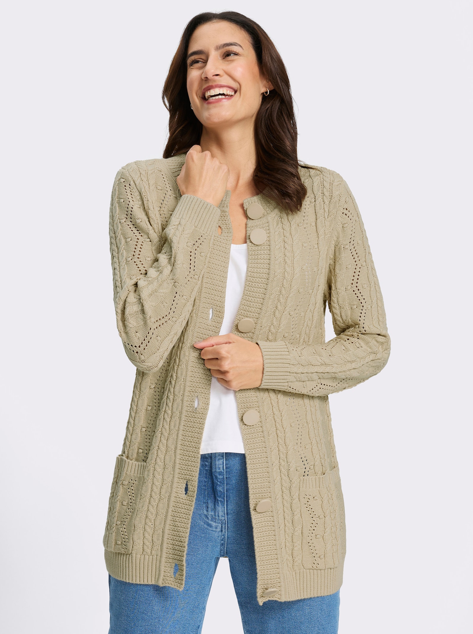 Strickjacke - sand