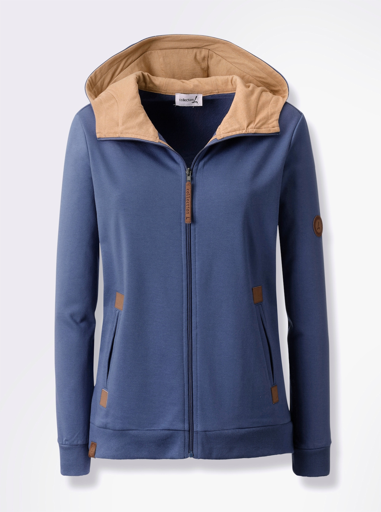 Sweatjacke - jeansblau