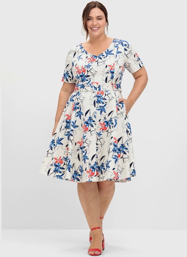 sheego Cocktailkleid - champagner-gemustert