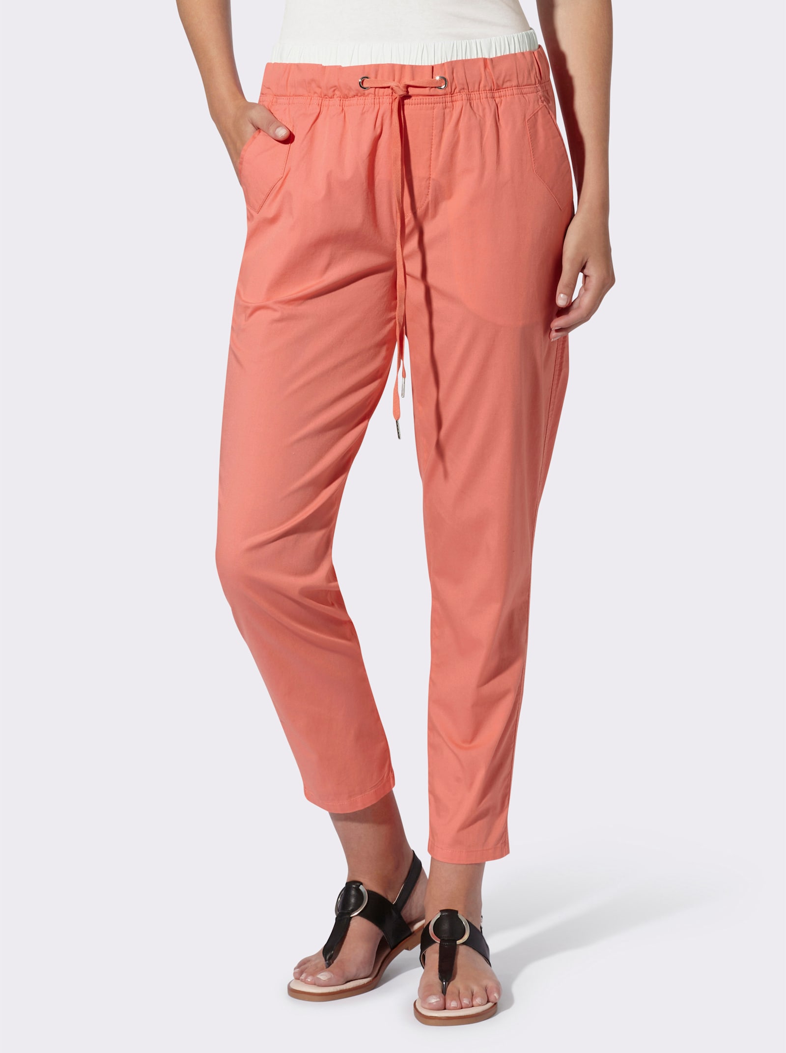 heine 7/8-Hose mit Kontrastbund - koralle