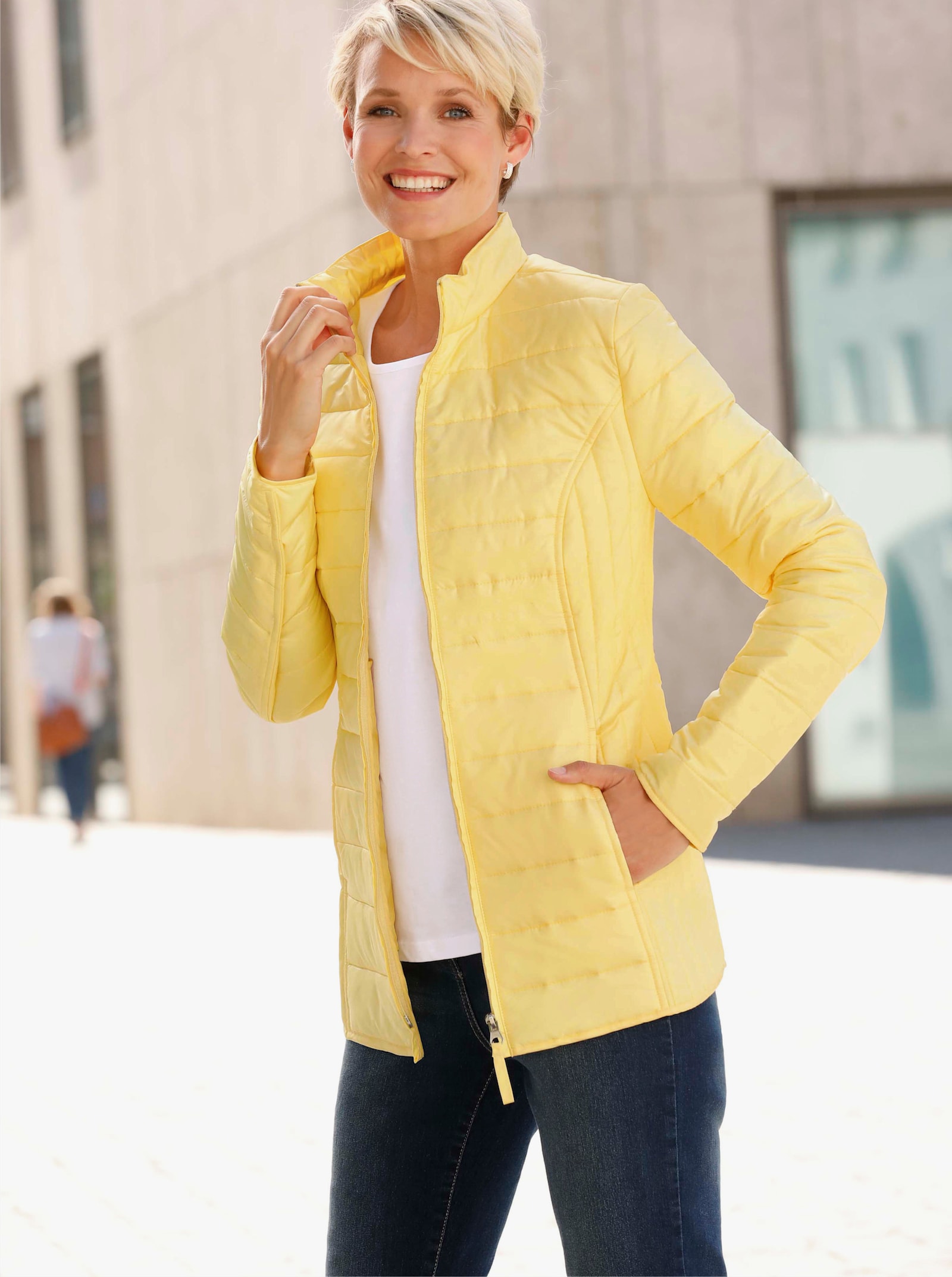 Steppjacke leicht wattiert - zitrone