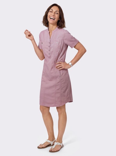 Jeanskleid mit abgerundetem Saum - mauve