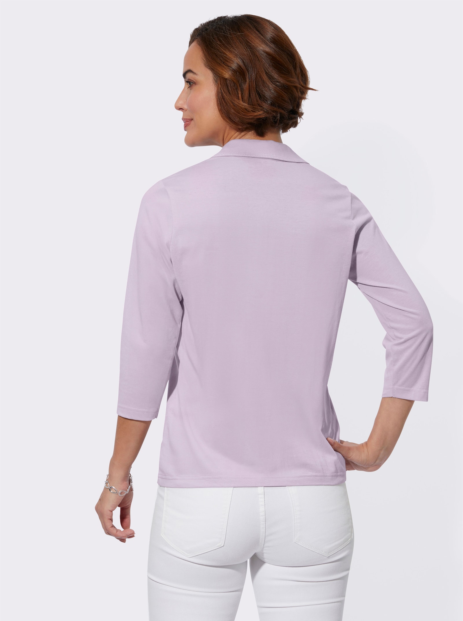 Poloshirt met kant - lila